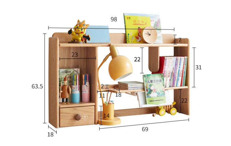 Solid Oak & Beech Wood Bookshelf - Sturdy Wooden Shelf for Home, Office & Library - Perfect for Organizing Books, Decor & Storage