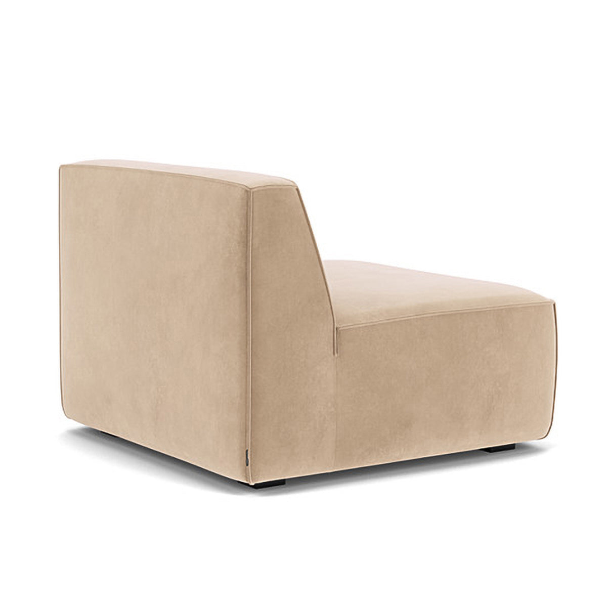 Luxury Dane Velvet Modular Armless 1-Seater Sofa - Modern Single Seater Chair for Living Room, Bedroom & Office - Soft Velvet Fabric, Space-Saving Design