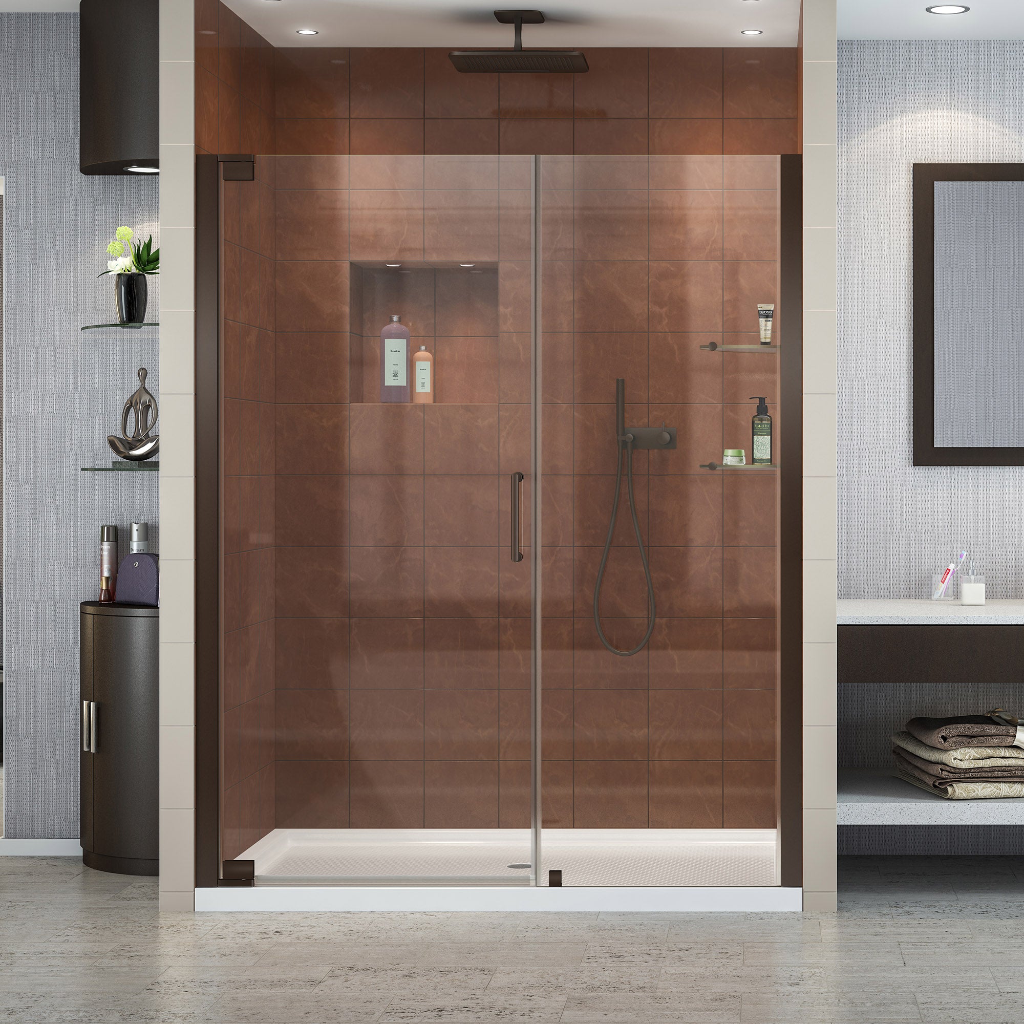 DreamLine Elegance Frameless Pivot Shower Door 52.75-54.75