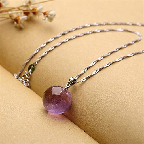 Natural Amethyst Gemstone Bead Pendant Necklace – Purple Crystal Quartz Energy Healing Jewelry for Love & Spiritual Gifts | Perfect for Meditation, Yoga & Everyday Wear