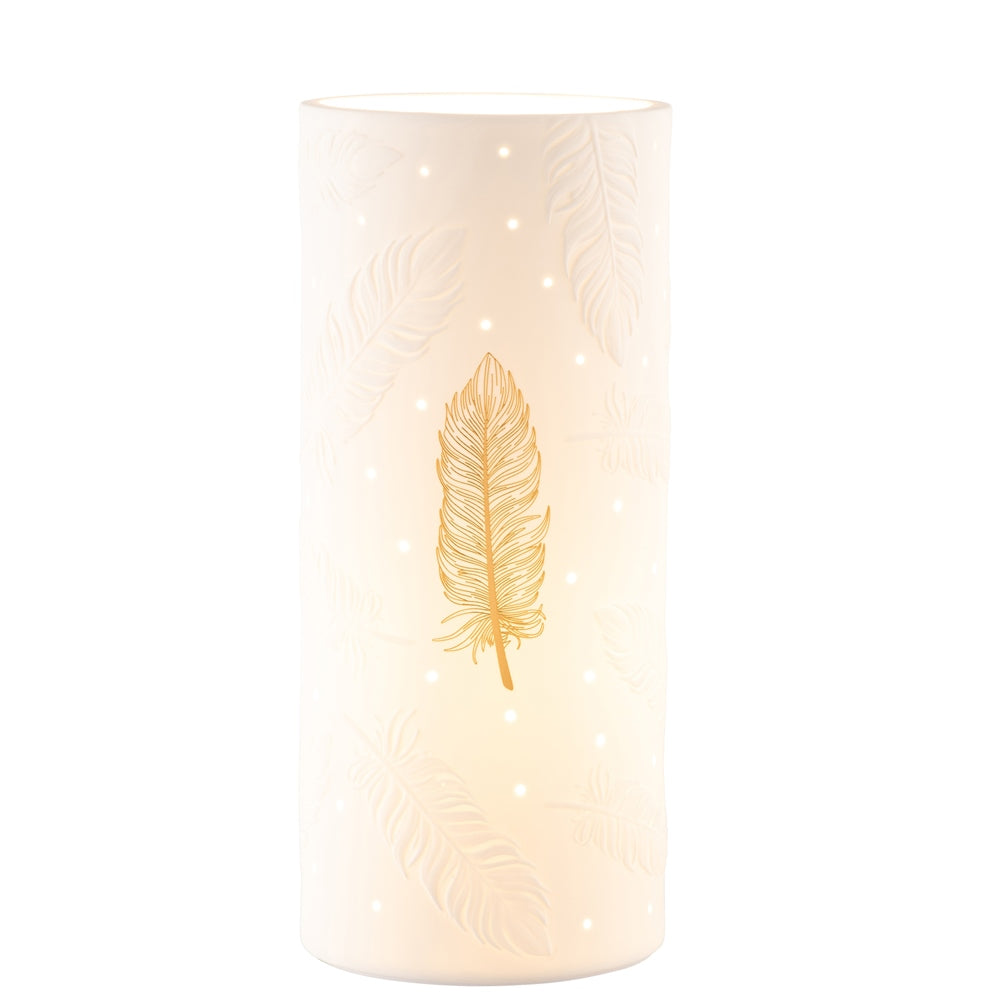 Belleek Living Feather Luminaire - Elegant Feather Table Lamp for Bedroom & Living Room Decor - Perfect for Cozy Ambiance & Romantic Lighting
