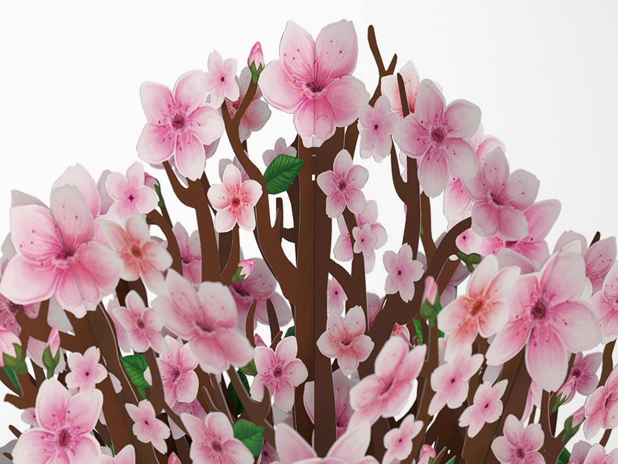 Cherry Blossom Bouquet Paper Pop Up Flower Vase - Elegant Home Decor for Weddings, Parties & Spring Centerpieces