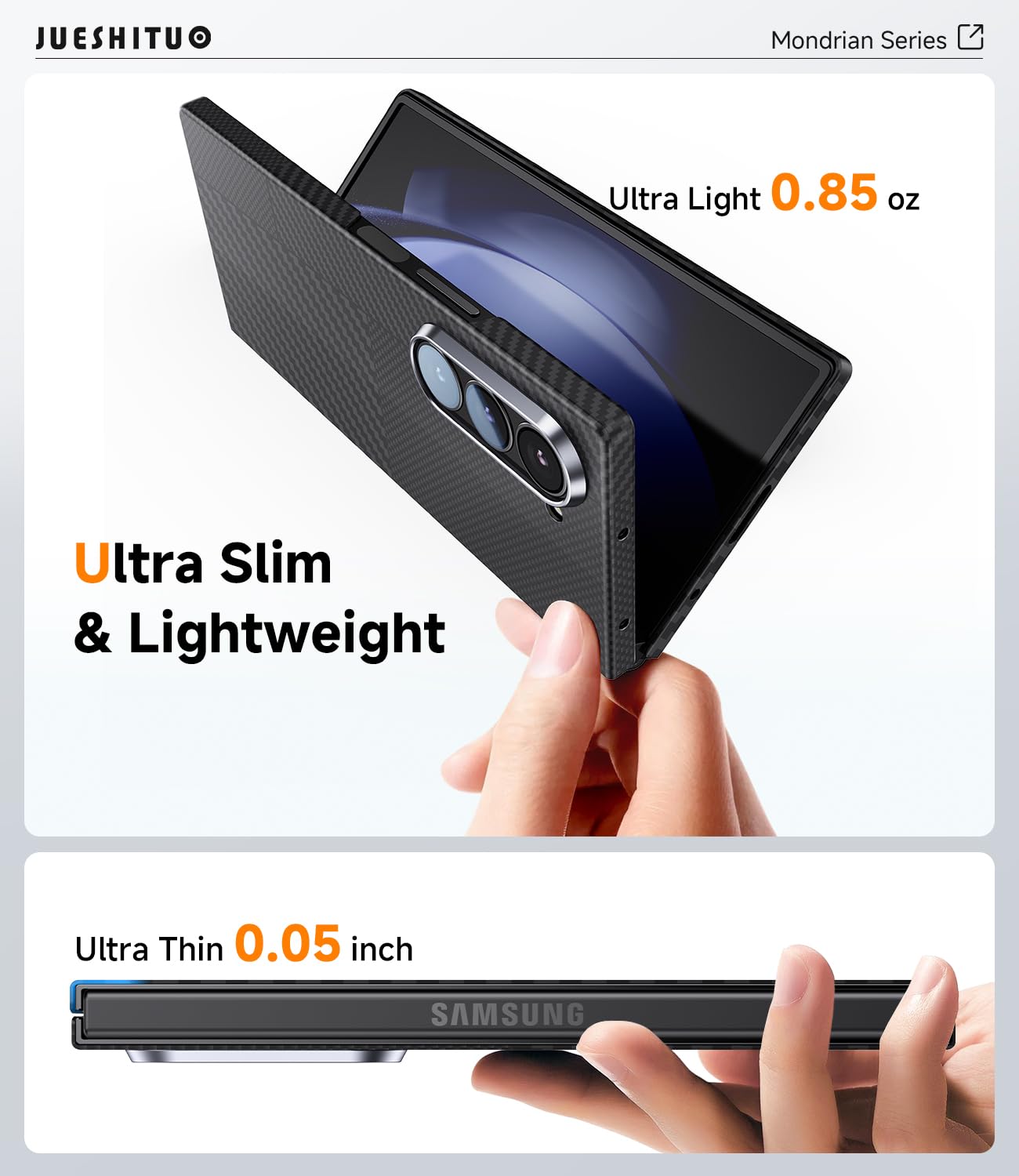 Samsung Galaxy Z Fold 6 Case - Ultra Slim Lightweight 600D/1500D Aramid Fiber Magnetic Cover with Carbon Fiber Texture | Magsafe Compatible | Perfect for Business Travel & Daily Protection