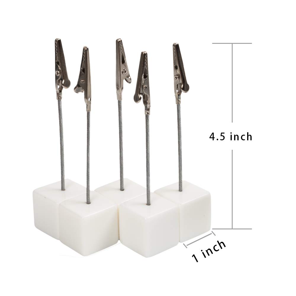 20pcs White Table Number Holders - Elegant Name Place Card Stands, Memo Clips & Menu Holders for Weddings, Parties & Restaurants - Perfect for Seating Cards, Photos & Notes