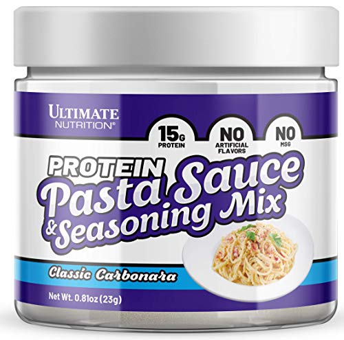 Ultimate Nutrition Protein Pasta Sauce & Seasoning Mix - 15g High Protein, No Artificial Flavors, MSG-Free | Classic Carbonara Flavor | Perfect for Fitness Meals & Quick Dinners