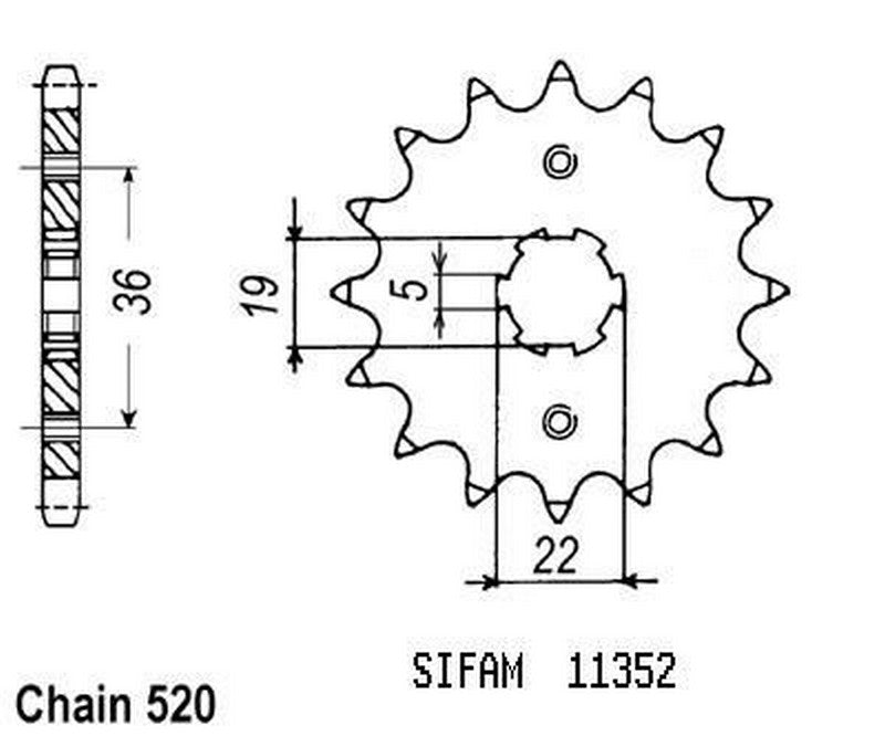 High-Quality Front Sprocket ESJOT 14T for Honda TRX250R (1987-1992) & TRX300 (1993-2009) - Durable ATV Replacement Part for Off-Roading & Trail Riding