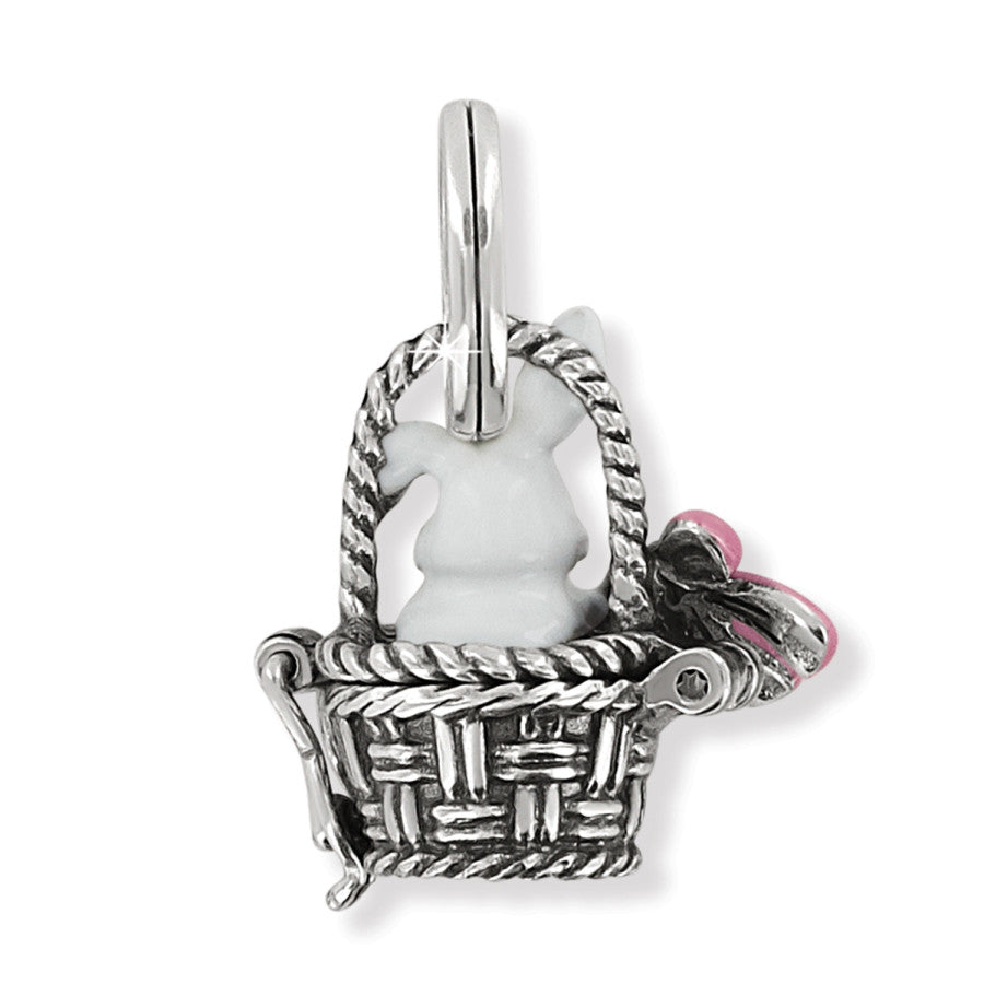 Easter Bunny Basket Charm - Adorable Rabbit Pendant for Jewelry Making, DIY Crafts, and Easter Decorations - Perfect for Necklaces, Bracelets, and Holiday Gift Giving