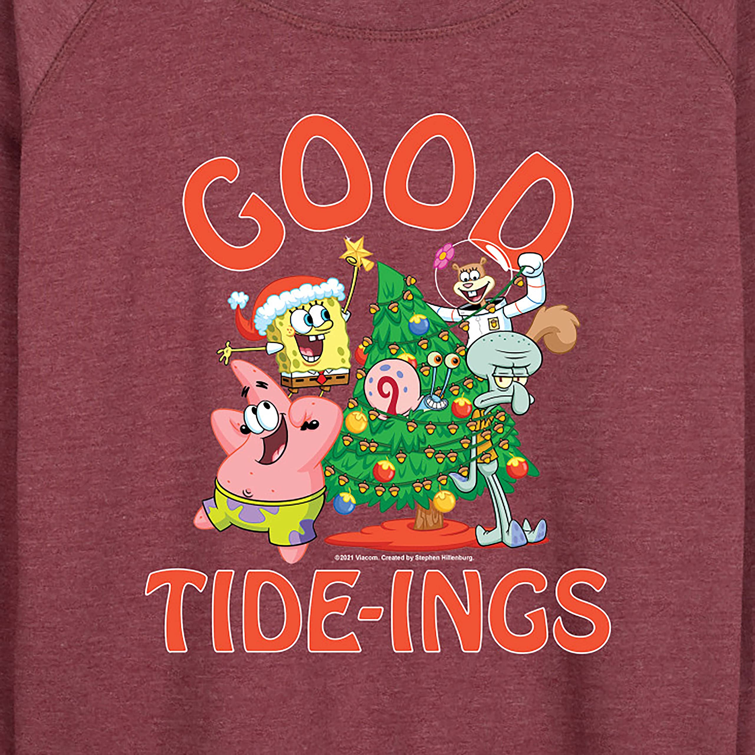 HYBRID APPAREL SpongeBob SquarePants Good Tide Women's Lightweight French Terry Pullover Hoodie - Soft Casual Sweatshirt for Women, Perfect for Lounge Wear, Street Fashion & Anime Fans