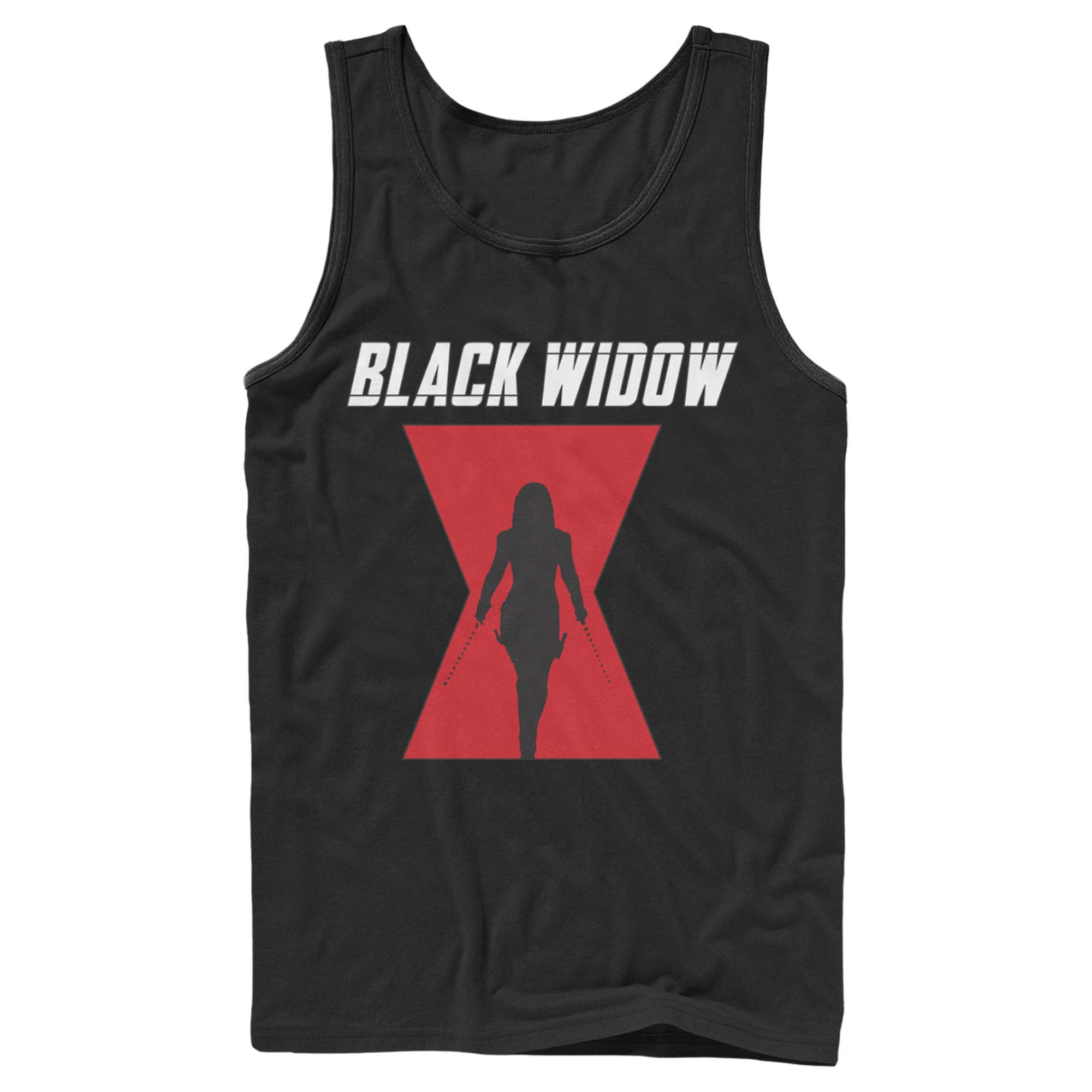 **Men's Marvel Black Widow Hourglass Silhouette Graphic Tank Top - Superhero Casual Wear for Fans & Cosplay**