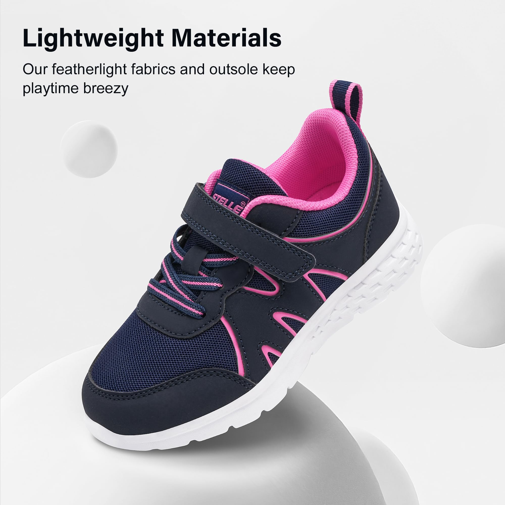 **Stelle Kids Running Shoes for Boys & Girls - Lightweight Breathable Athletic Sneakers for Toddlers, Little & Big Kids - Non-Slip Tennis & Walking Shoes for Playground, School & Sports**