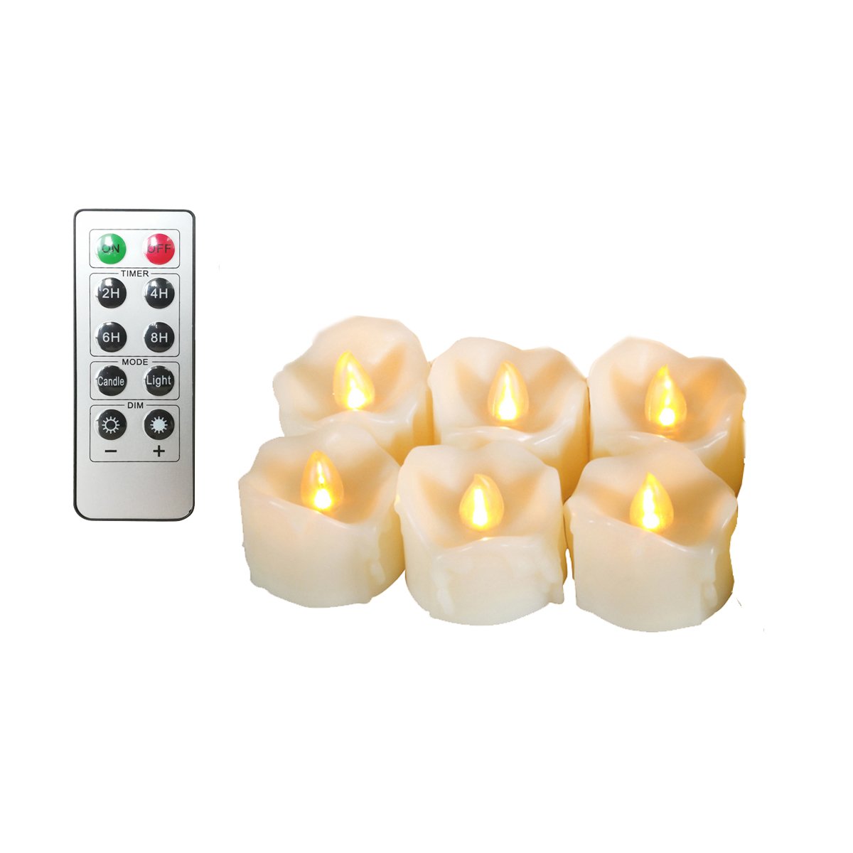 Erosway Electric Candles - Realistic Flameless Battery Operated Candles with 200 Hours Non-Stop Use, 2/4/6/8 Hour Timer & 10-Key Remote Control - Perfect for Home Decor, Weddings, and Relaxation