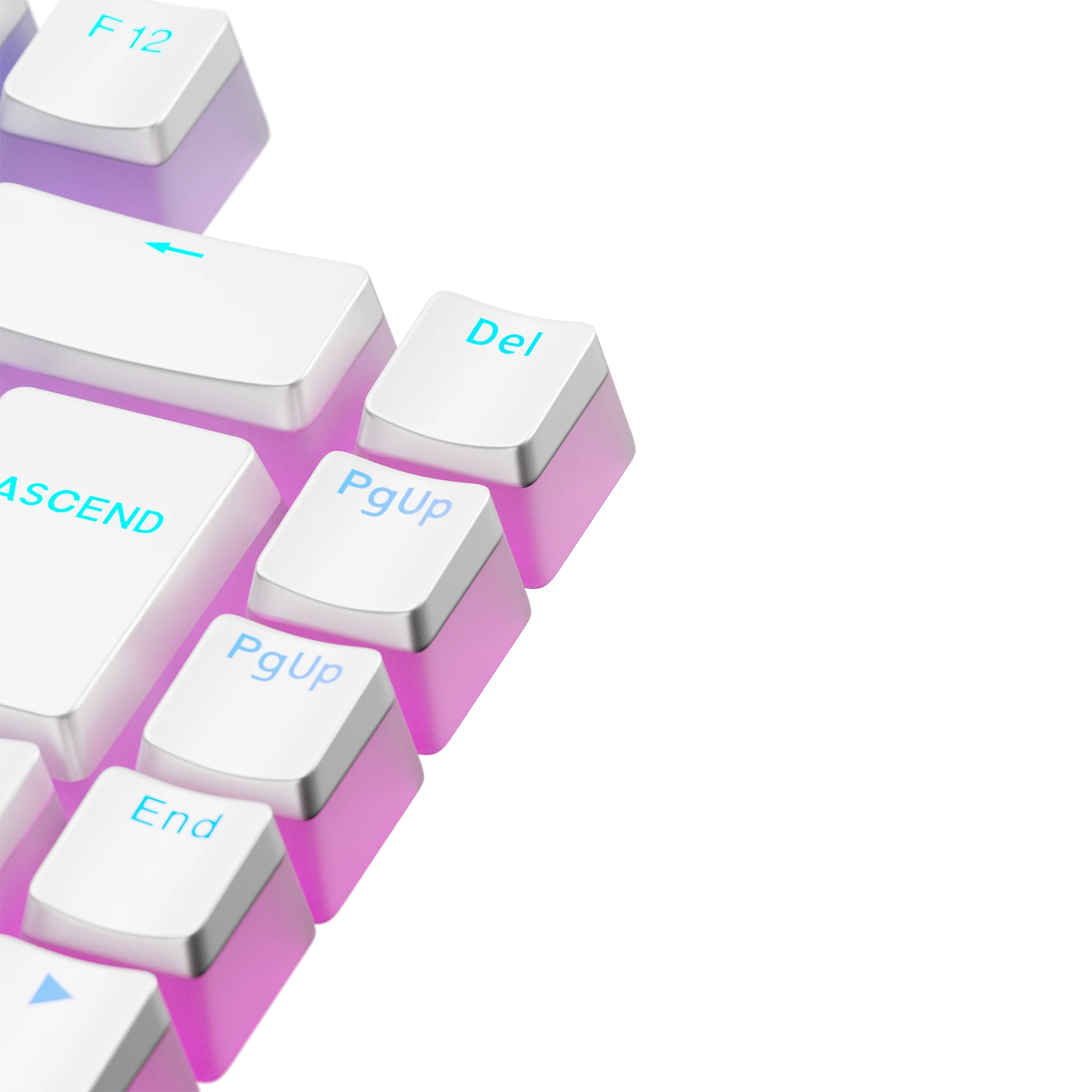 Aura V3 White ND Keycaps - Premium PBT Mechanical Keyboard Keycaps for Gaming & Typing - Compatible with Cherry MX Switches (Perfect for PC, Mac, and Office Use)