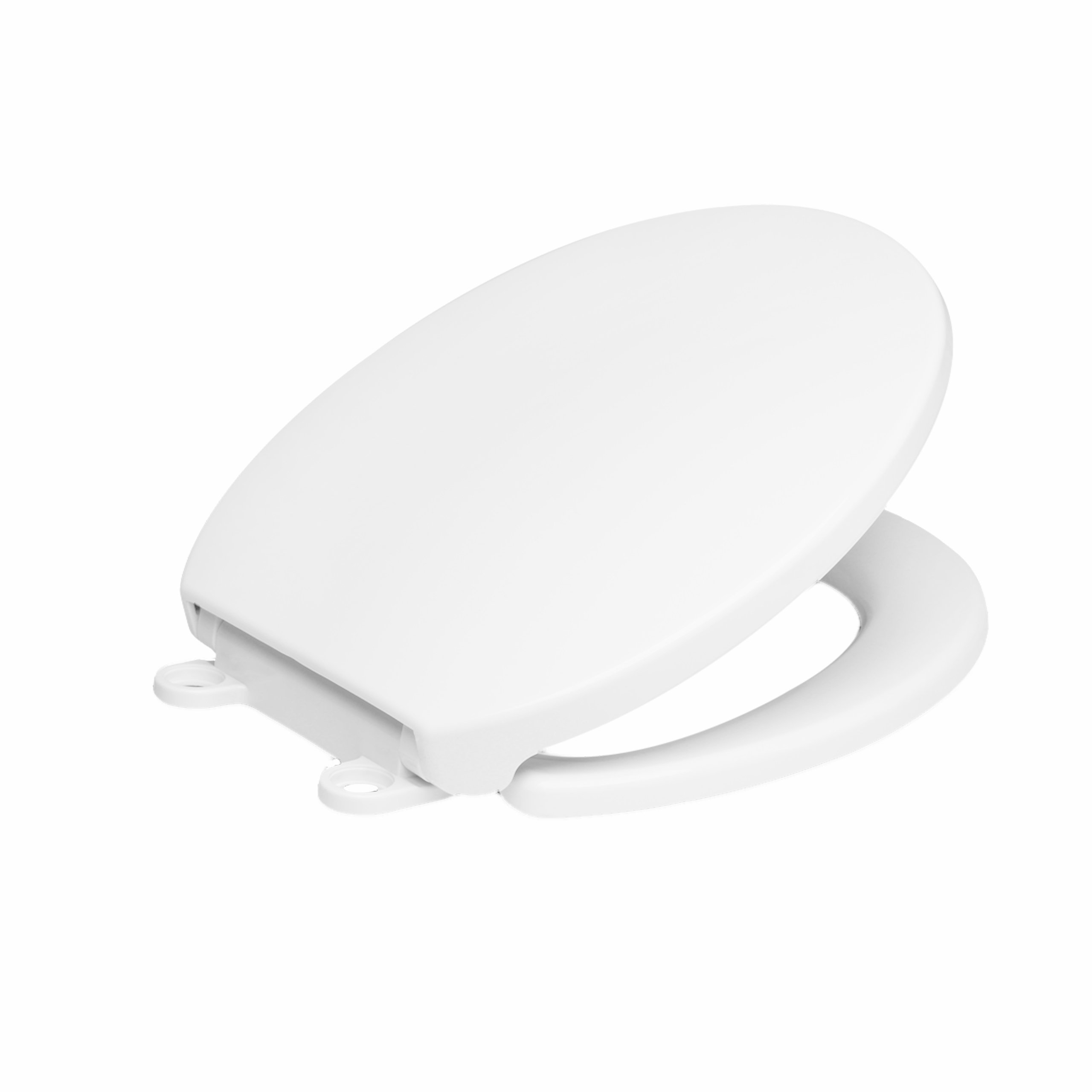 Allmax AX016-S Round Slow-Close Toilet Seat - White Plastic, Easy Installation & Cleaning, Quiet-Close Hinges | Perfect for Bathrooms, Homes & Apartments