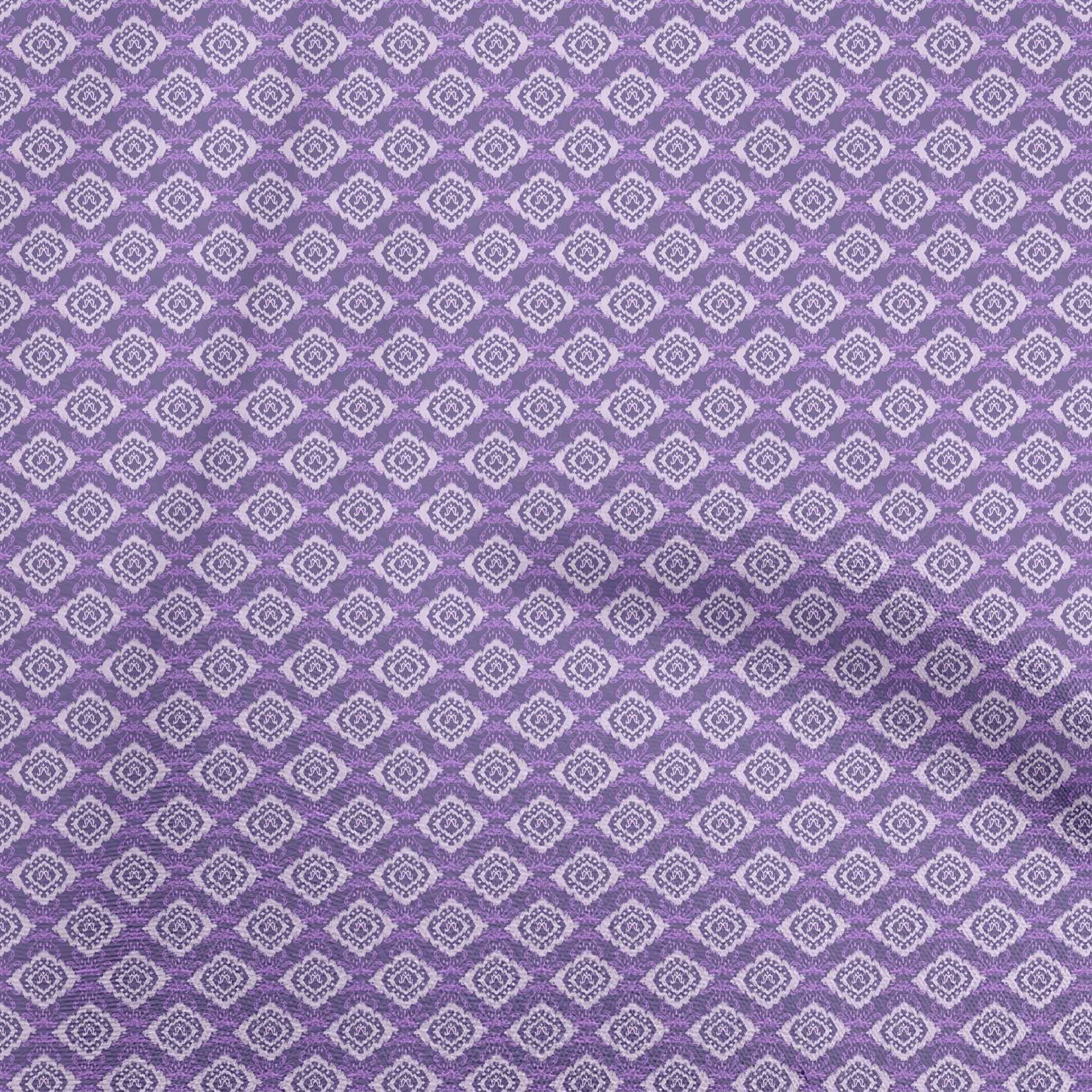 oneOone Georgette Viscose Violet Ikat Fabric - 42 Inch Wide Printed Textile for DIY Clothing, Dresses & Home Decor | Premium Sewing Supplies by The Yard