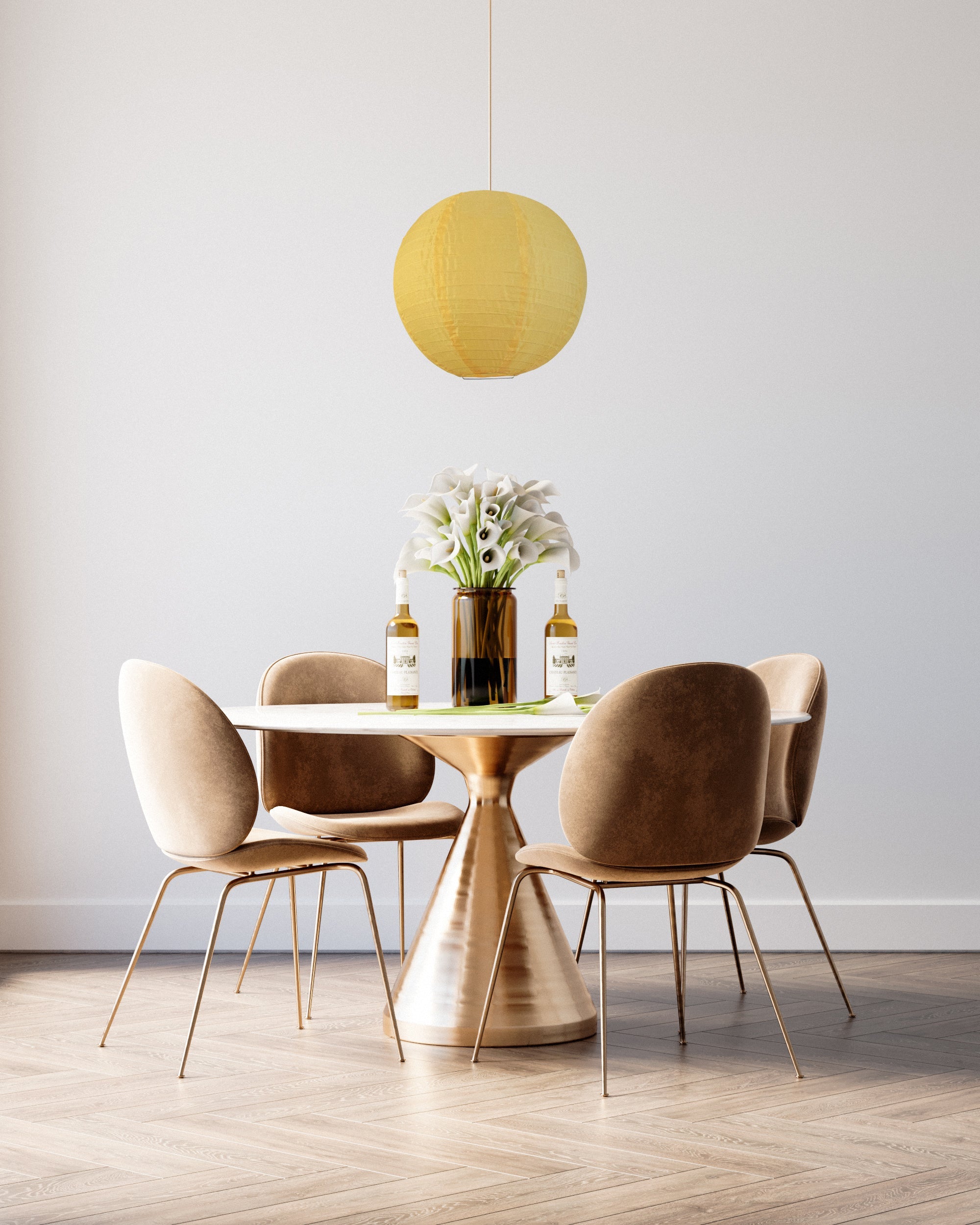 16 Pack Golden Yellow Shimmering Nylon Lanterns - Even Ribbing Design, Durable Outdoor/Indoor Hanging Decor for Parties, Weddings & Garden Lighting