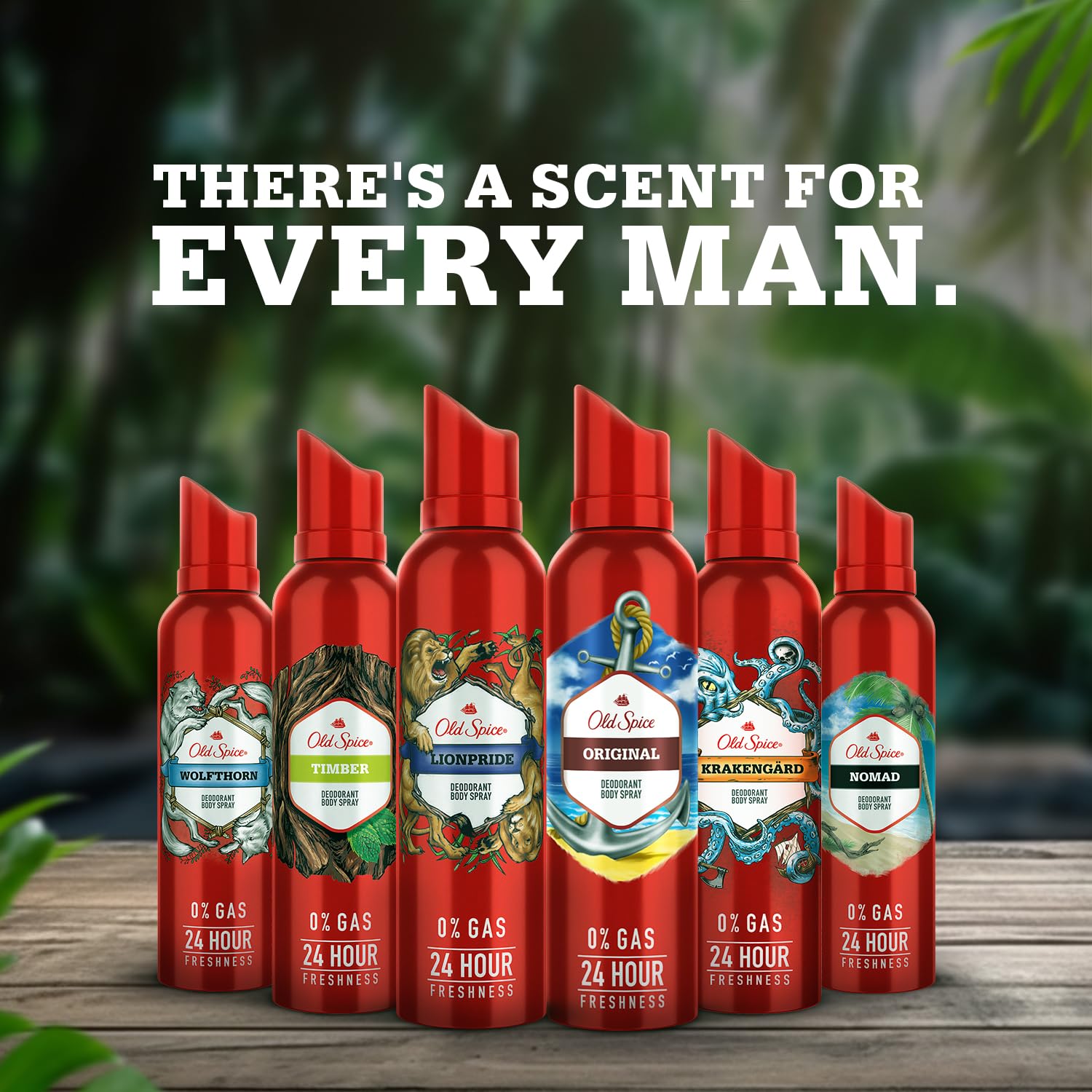 Old Spice Amber No Gas 24-Hour Long-Lasting Freshness Deodorant & Body Spray for Men, 140ml - Perfect for Gym, Work & Everyday Use