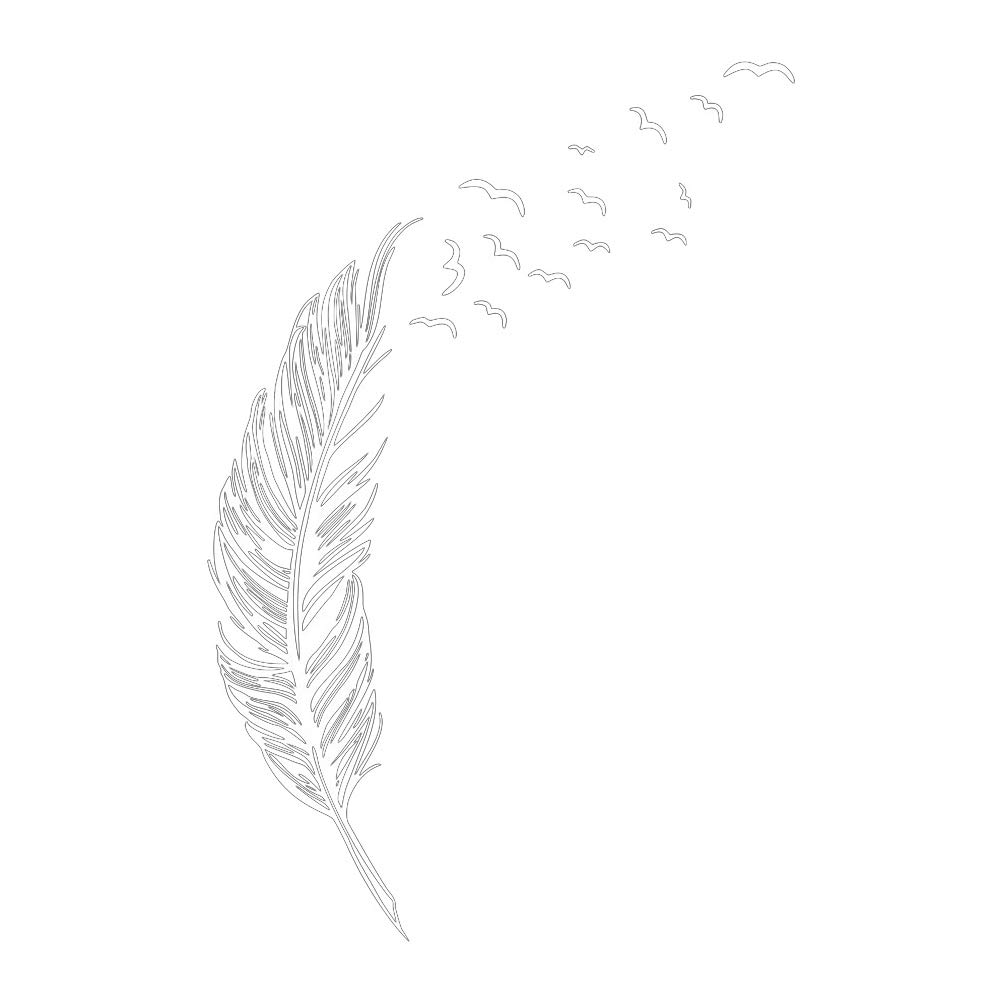 Shineweb White Bird Feather Wall Sticker - Waterproof Self-Adhesive Art Decal for Home & Bedroom Decor | Perfect for Nursery, Living Room & Office Wall Murals