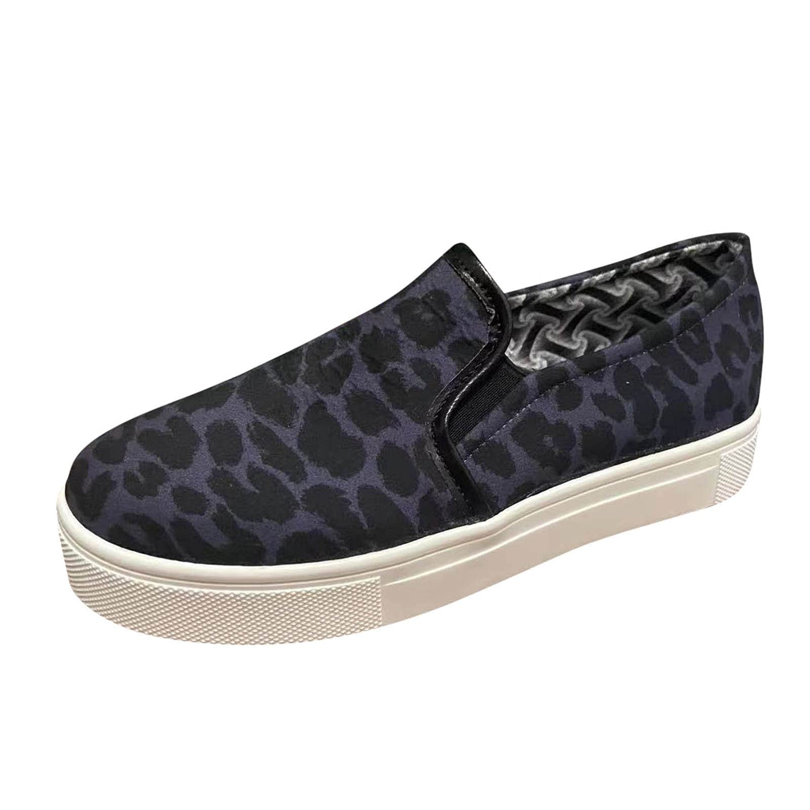 Women's Leopard Print Canvas Platform Sneakers - Casual Fashion Shoes Size 8 (US) - Comfortable Walking Shoes for Women | Perfect for Daily Wear, Office & Street Style