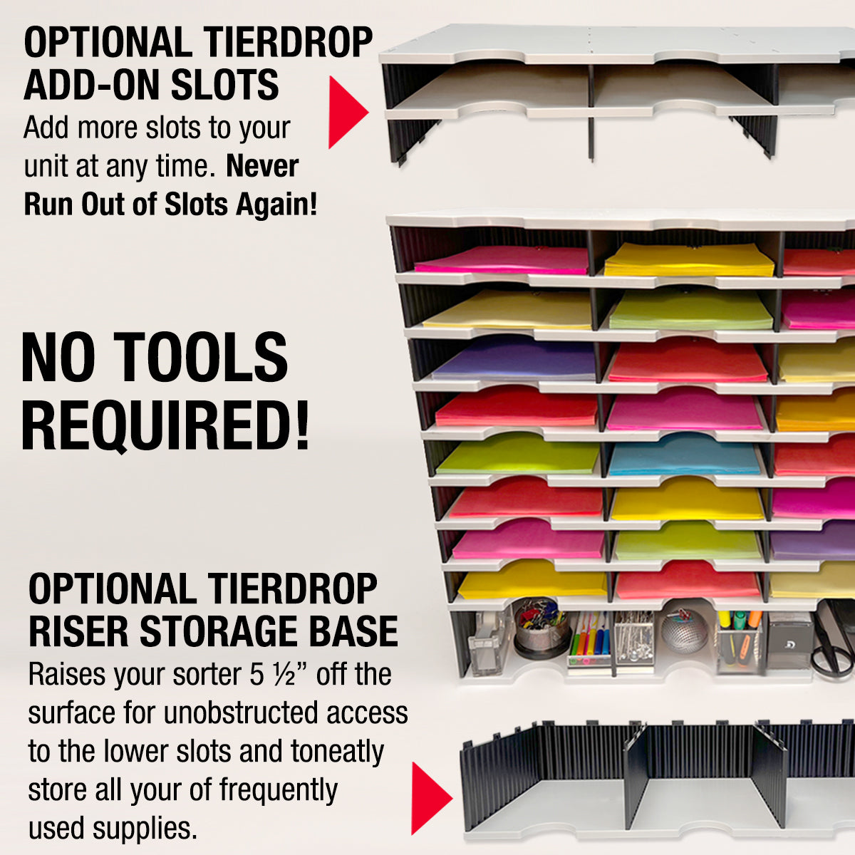 Ultimate Office TierDrop™ 48 Slot Organizer - 57W Literature, Forms, Mail & Classroom Sorter - Perfect for Office, School, and Home Organization