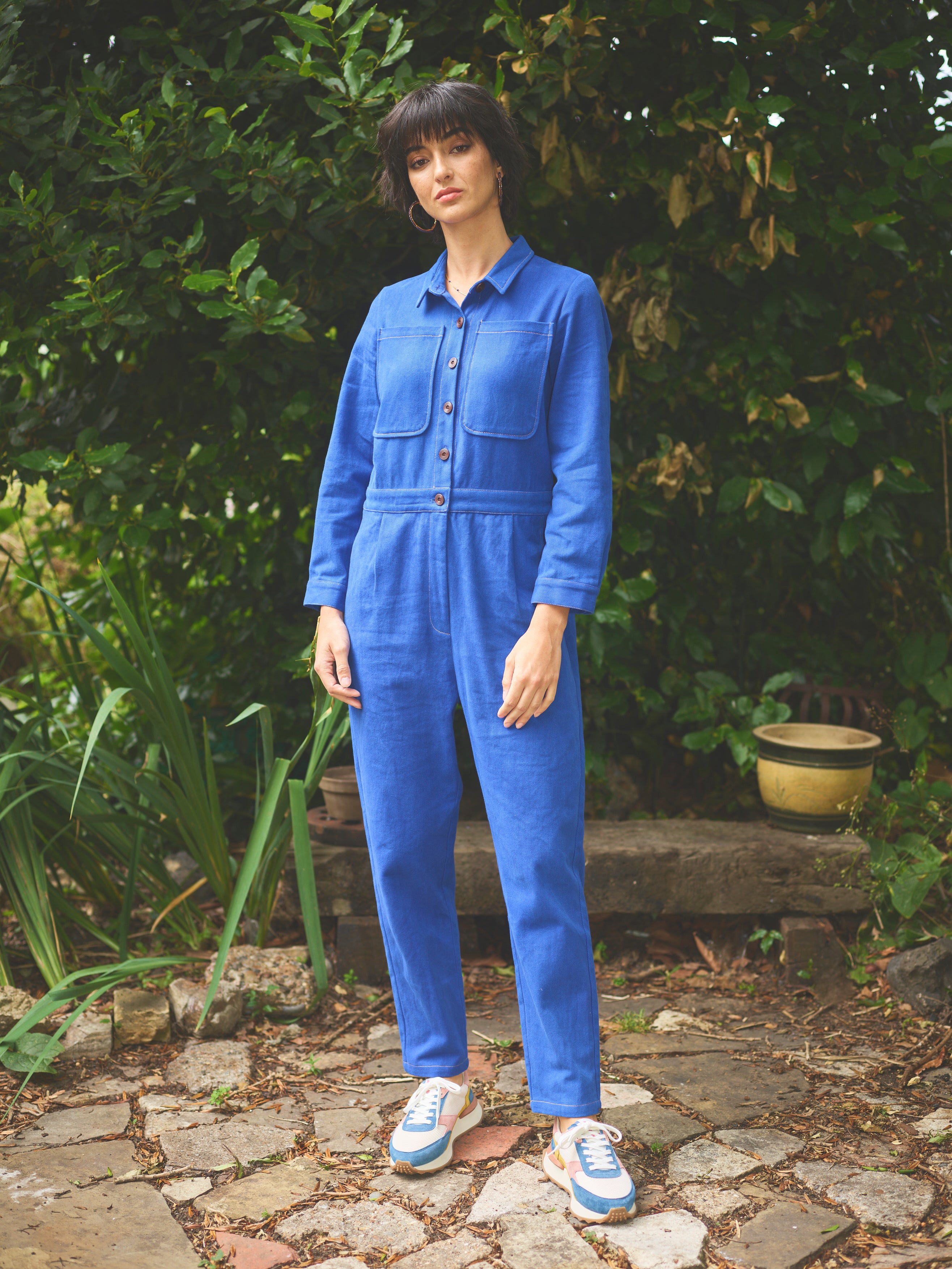 Lowie Cotton Drill Cobalt Blue Boilersuit - Durable Workwear Jumpsuit for Men & Women - Perfect for Construction, Farming & DIY Projects