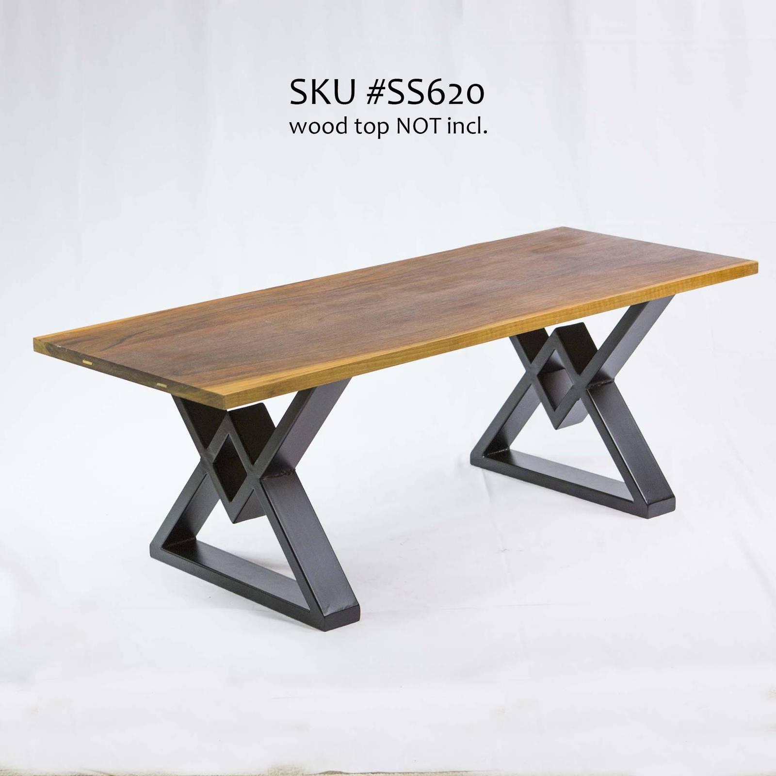 Premium SS620 Diamond-Shaped Coffee Table Legs - 1 Pair (46cm x 41cm) - Perfect for Modern Living Room Furniture & DIY Home Decor Projects