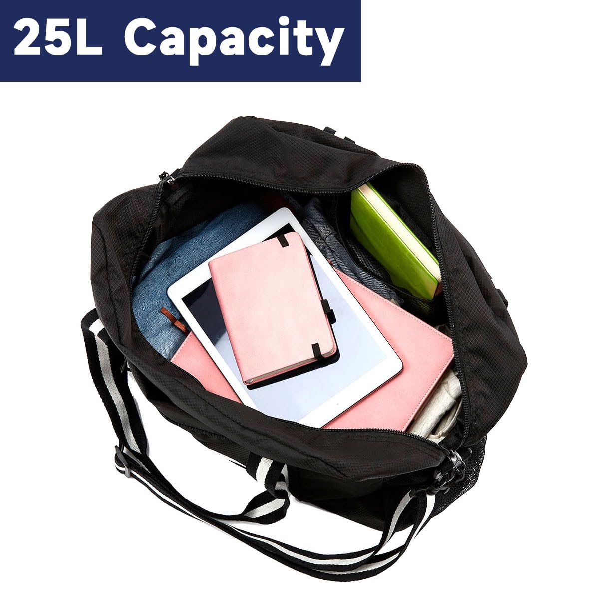 Lightweight Waterproof Foldable Duffle Bag for Travel - Portable Carry-On Storage Tote - Perfect for Gym, Beach & Weekend Getaways