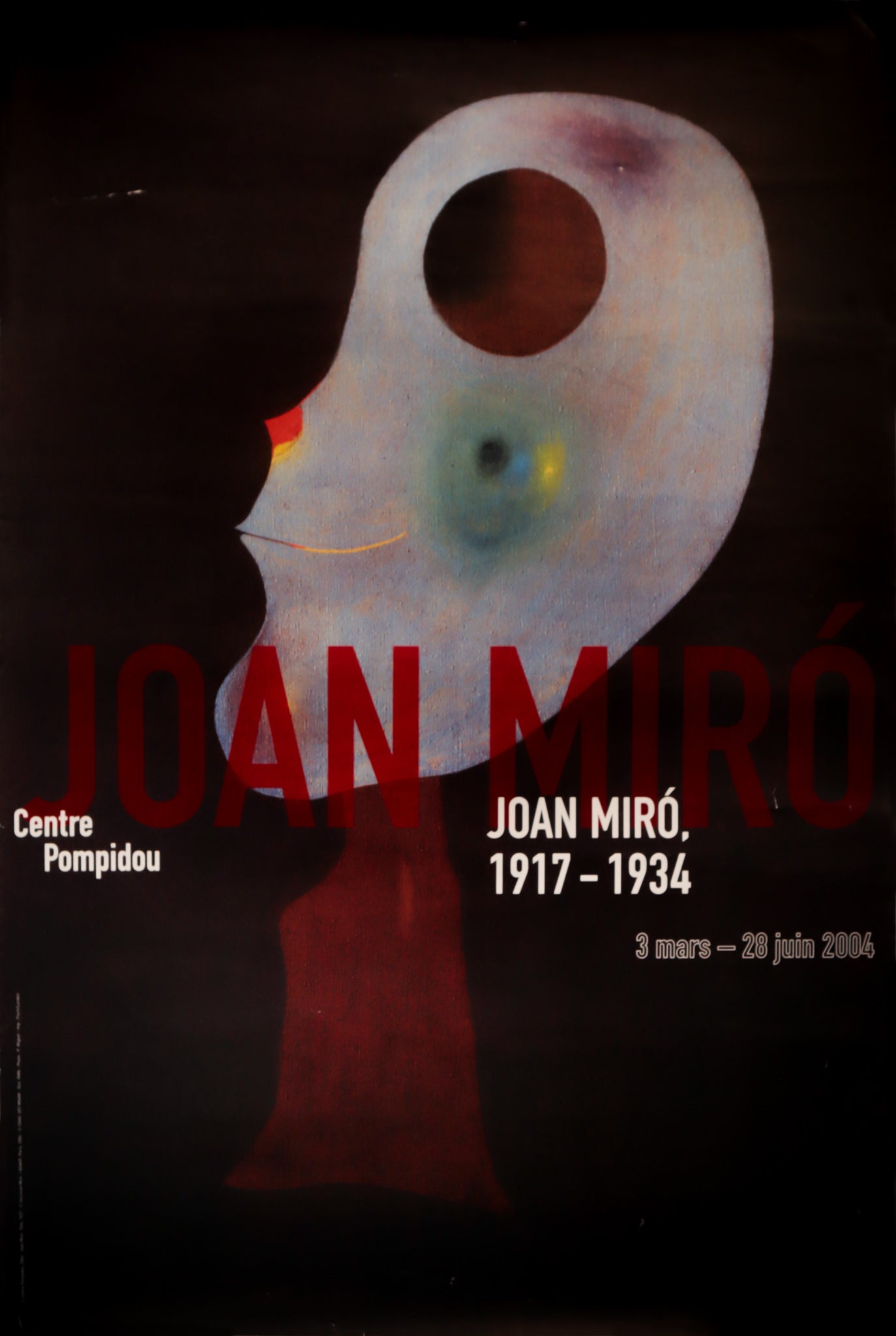 2004 Joan Miro Exhibition Poster - Centre Pompidou Paris France - Vintage Art Print for Home Decor & Office Wall Art