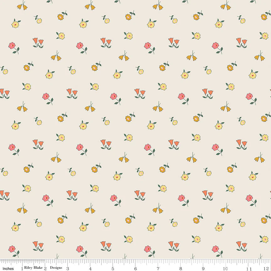 Riley Blake Designs C12752 Blossom Off White Fabric - Perfect for Quilting, Sewing & Home Decor Projects