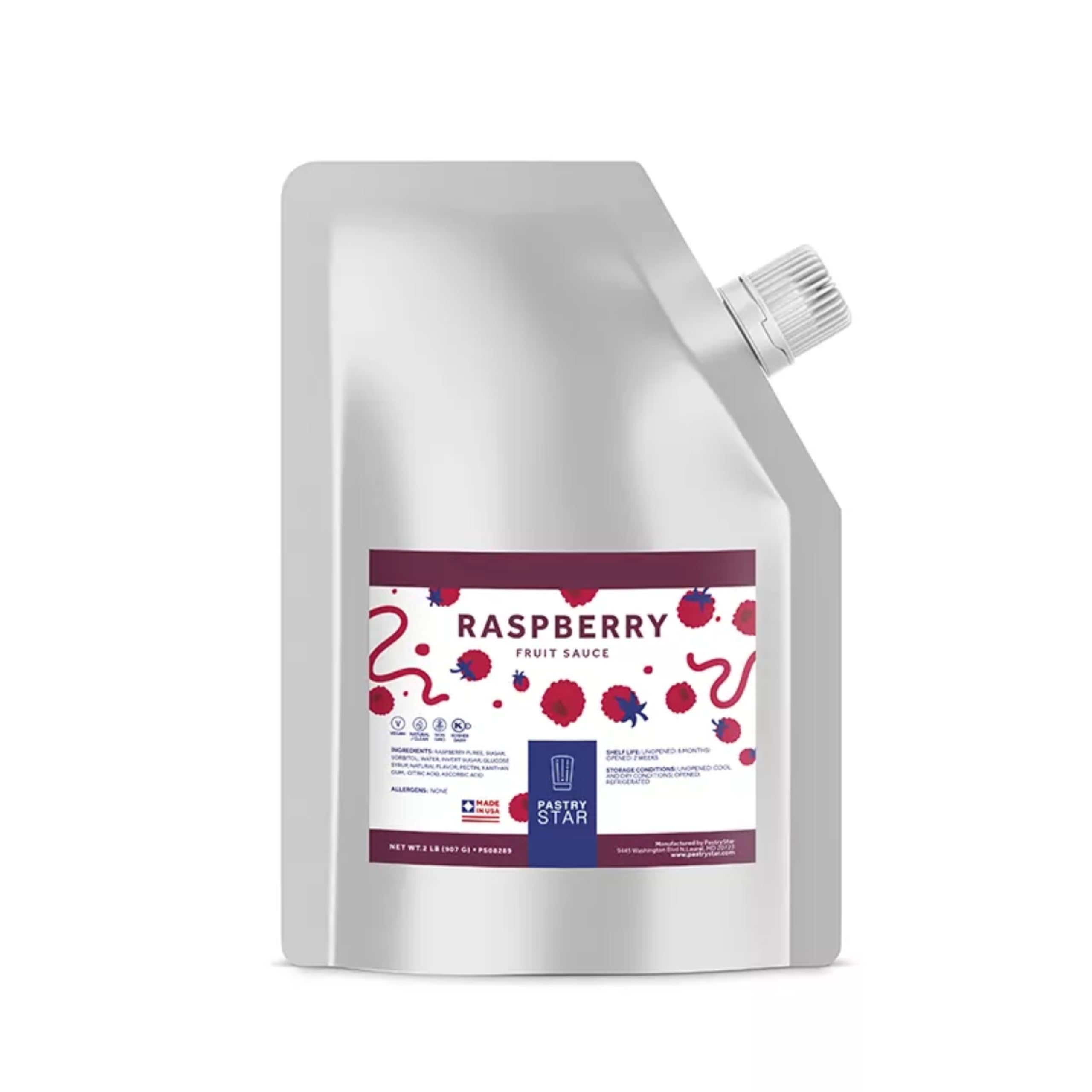 Premium Pasteurized Raspberry Coulis - Shelf Stable Gourmet Fruit Sauce (6 x 32 Oz Case) | Perfect for Desserts, Ice Cream, Yogurt Toppings & Pastry Fillings