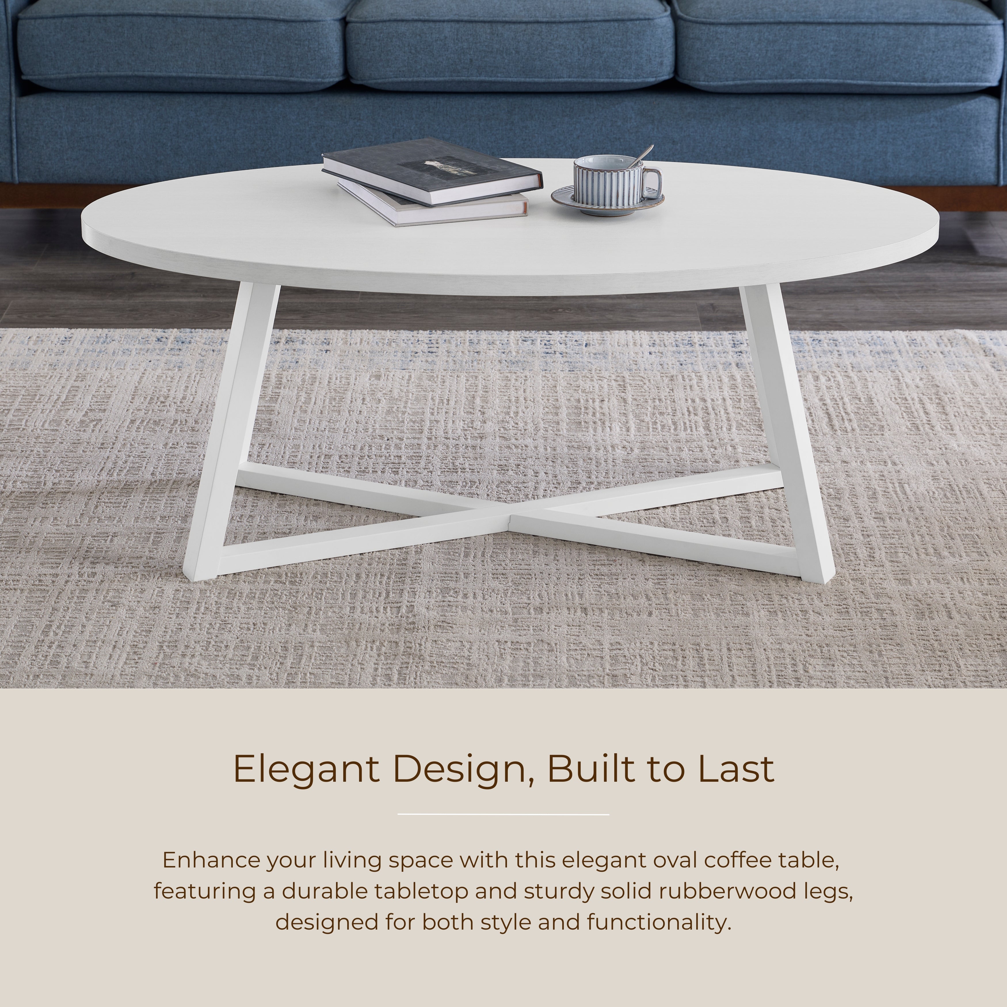 Modern Harmony Wood Oval Coffee Table - Roundhill Furniture - Stylish & Durable Living Room Centerpiece for Home Decor