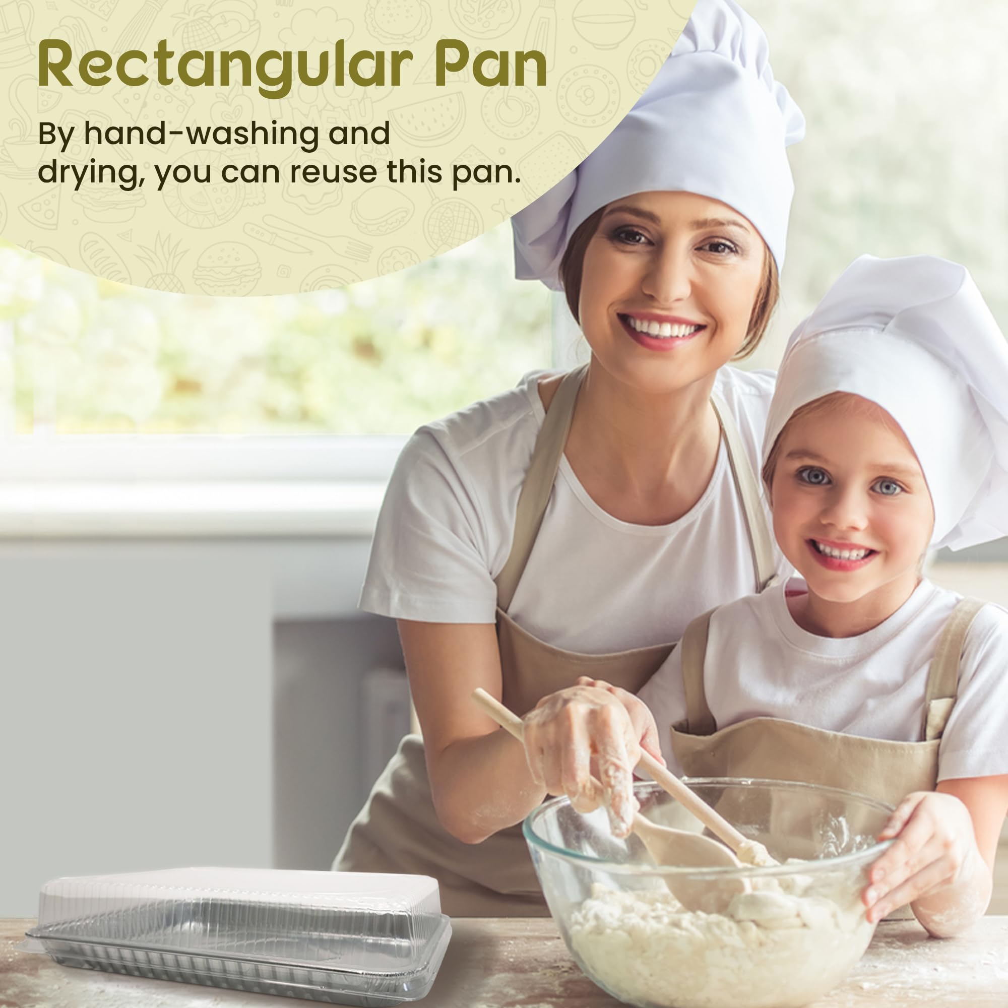 KitchenDance 25-Count Disposable Aluminum Half Sheet Cake Pans with Clear Plastic Dome Lids - 17.5