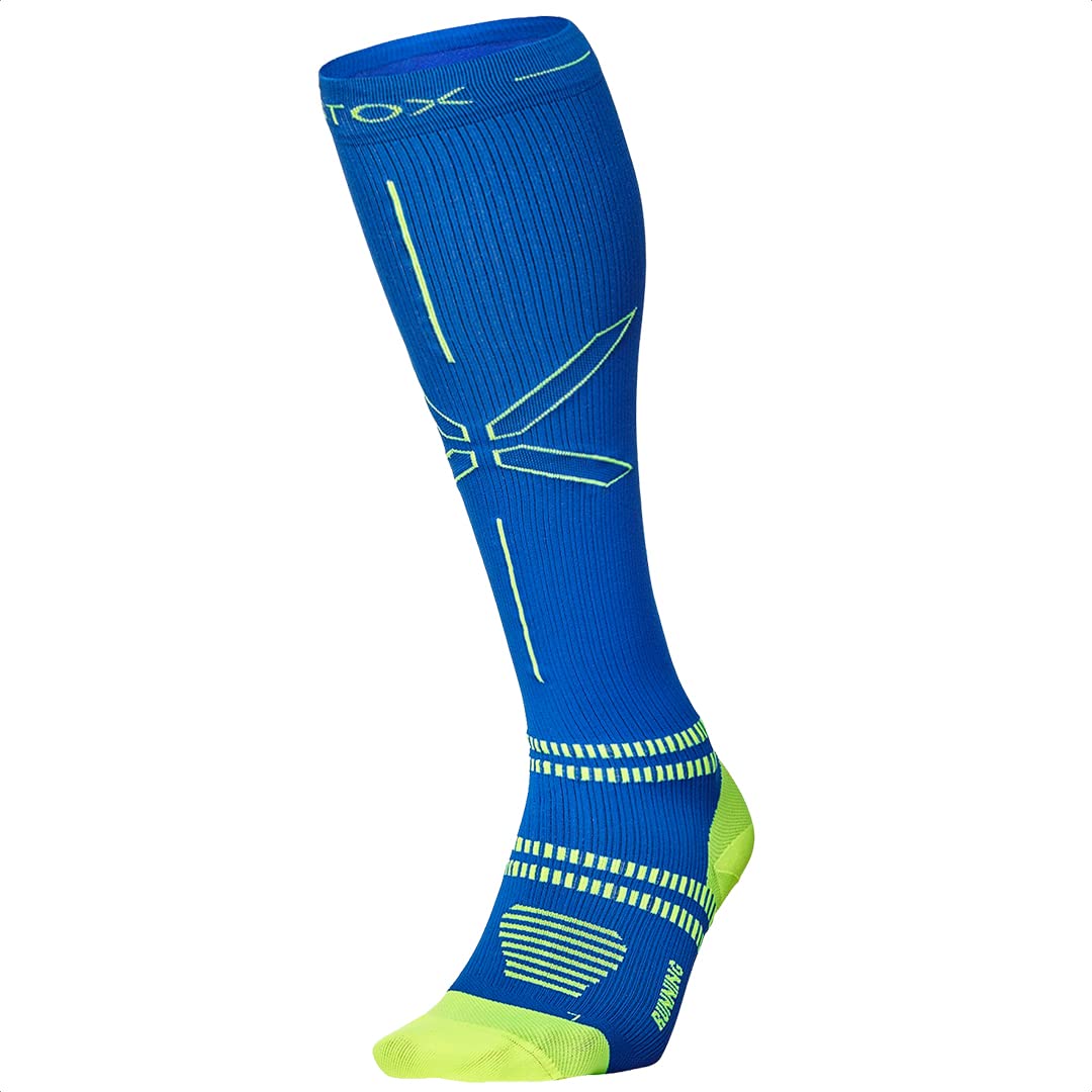 STOX Energy Compression Socks for Men - 23-32 mmHg Knee High Running Socks with Ultra-Thin Footbed - Prevent Injuries & Muscle Pain - Ideal for Marathon, Workout & Sports Recovery