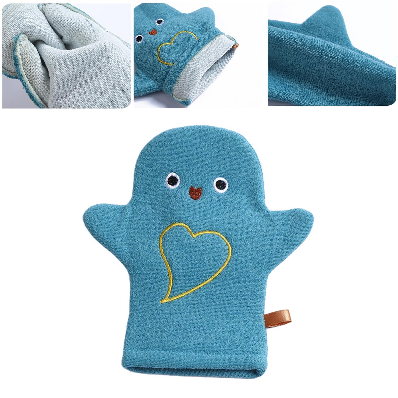 Soft Double-Sided Animal Wash Mitts for Kids - Cute Bath Washcloth Gloves for Babies, Toddlers, Boys & Girls | Gentle Skin Cleaning for Sensitive Skin | Perfect for Bath Time, Travel & Baby Shower Gifts
