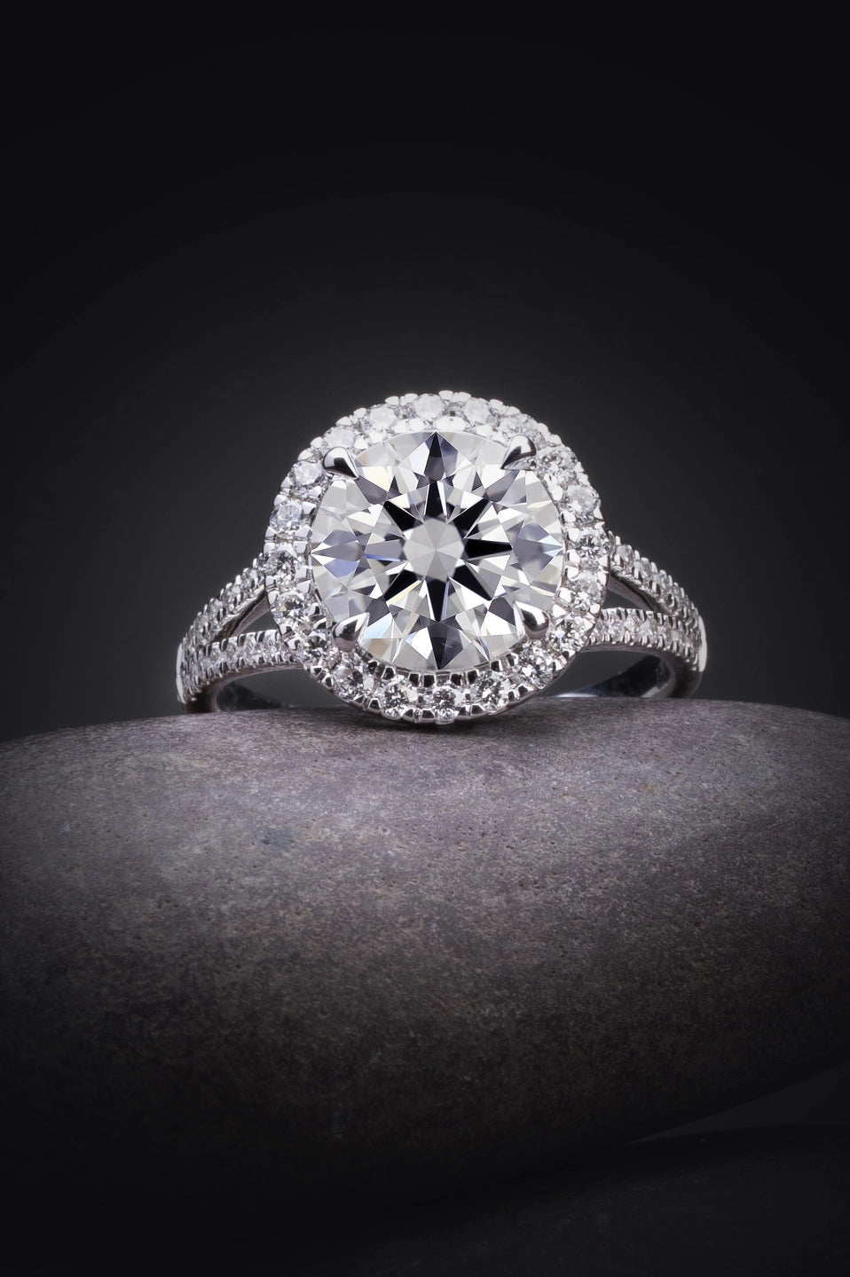 2.09 Carat Lab Grown Round Diamond Ring - D Color VS1 Clarity Platinum Split Shank Engagement Ring for Women, Perfect for Proposals, Anniversaries & Special Occasions