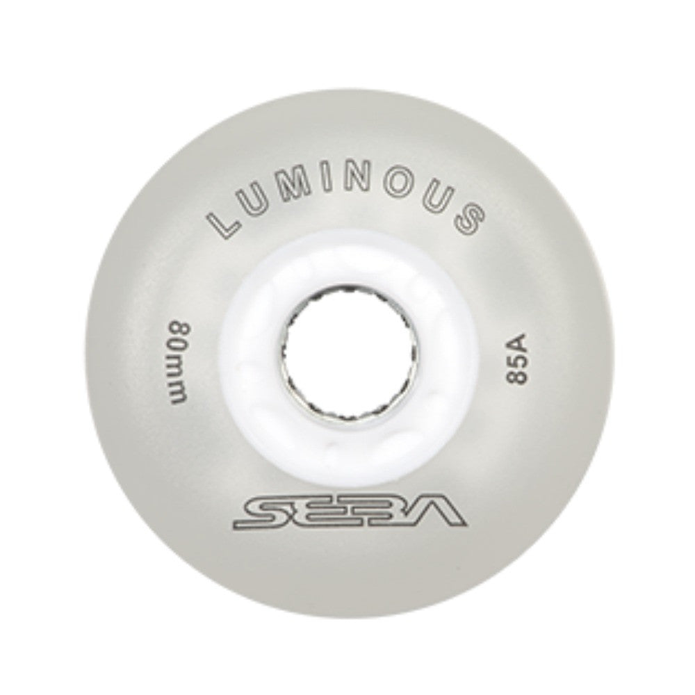Seba Luminous LED Inline Skate Wheels 76mm 4-Pack - Glow in The Dark for Night Skating, Roller Derby & Outdoor Sports