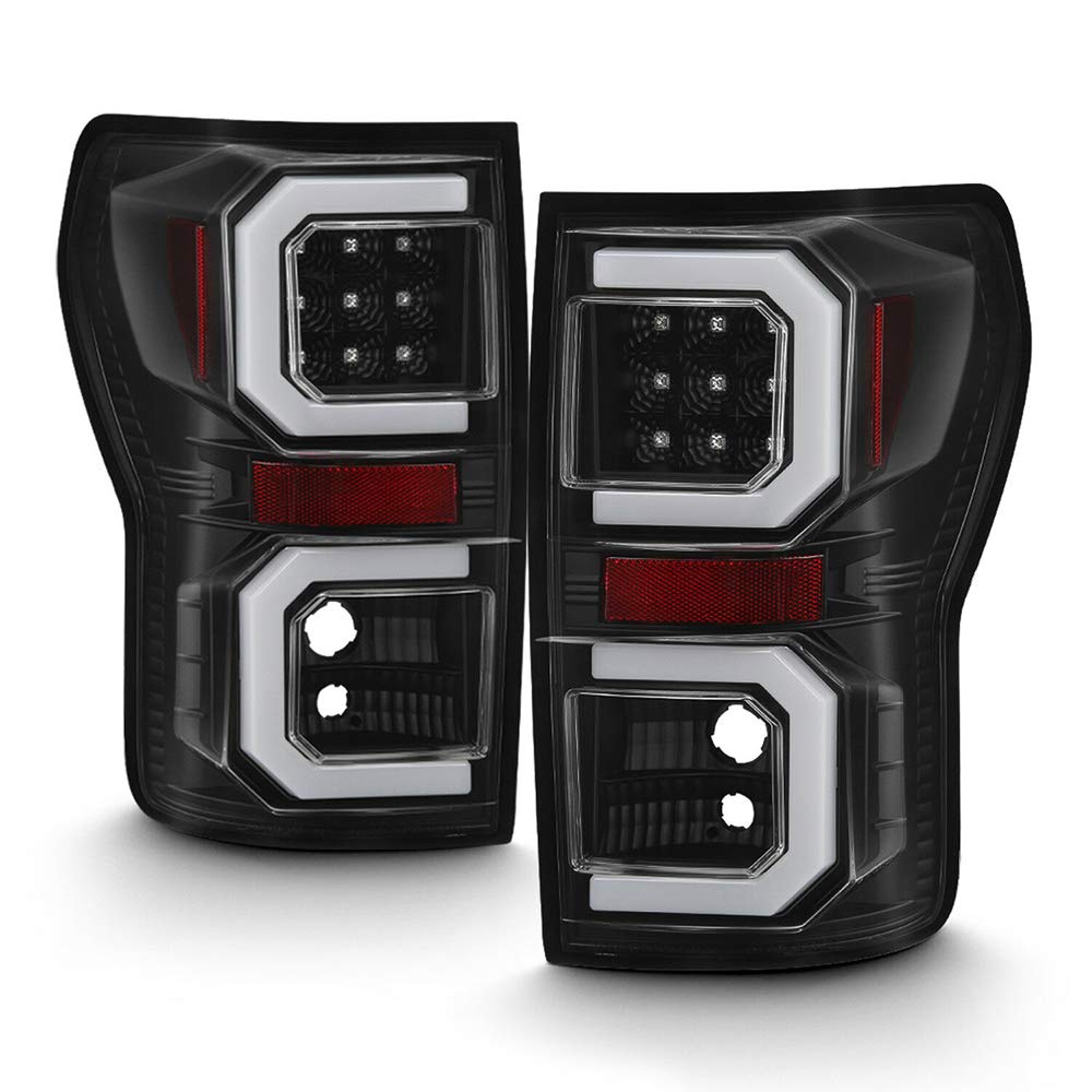 BOERLKY LED Tail Lights Assembly Pair - Black Tube Light Bar for 2007-2013 Toyota Tundra Pickup Truck (LH+RH) | Durable Aftermarket Replacement | Enhanced Night Visibility & Style Upgrade