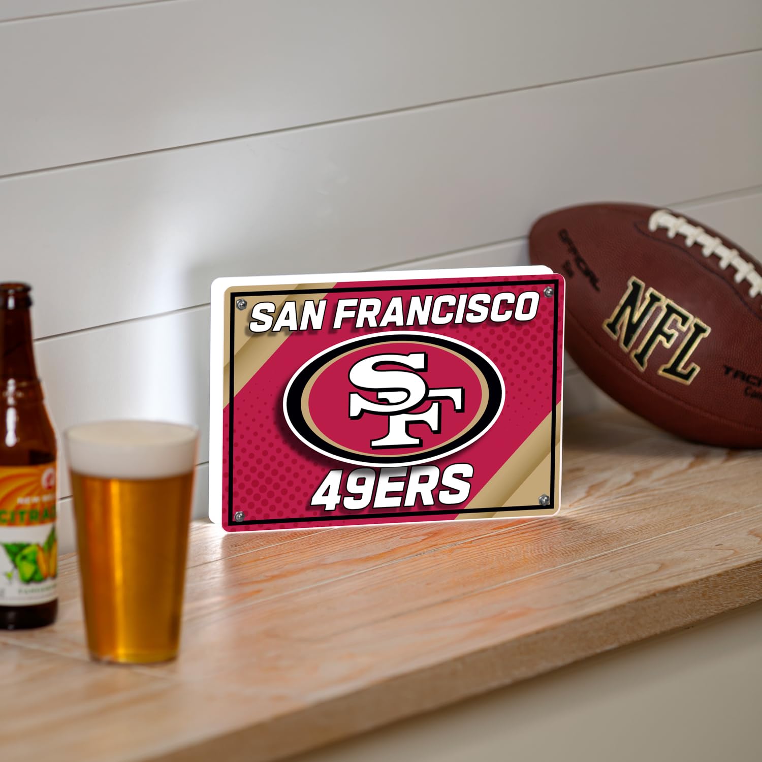 San Francisco 49ers LED Tabletop Light Sign - 7x10 Inches NFL Team Decor, Free-Standing Desk Night Light for Home & Office | Perfect Christmas Gift for Men & Women | Made in USA | Game Room, Man Cave & Sports Fan Decor