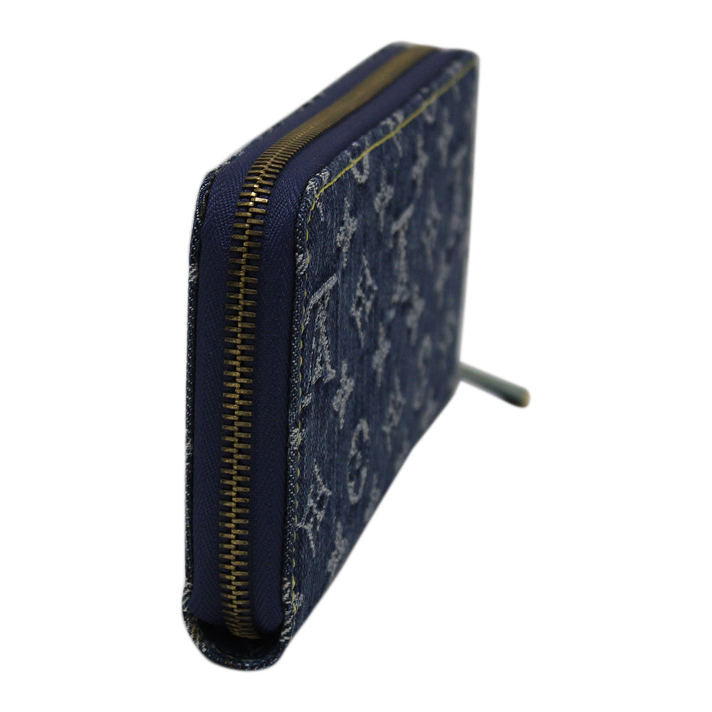 Authentic Louis Vuitton Rare Blue Denim Long Zippy Wallet for Women | Luxury Designer Coin Purse & Card Holder | Perfect for Travel, Shopping & Everyday Use