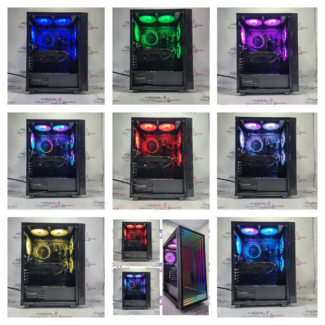 Custom Gaming PC Desktop - Intel i3 Processor, RGB Lighting, 1TB SSD, 32GB RAM (Optillusion Black H5) - Perfect for Esports, Streaming & High-Performance Gaming