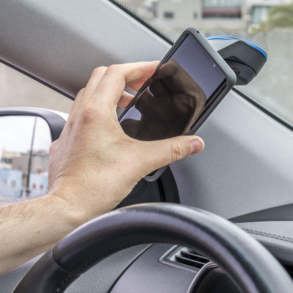 Quad Lock Universal Phone Mount for Car - Strong Suction Cup Windshield & Dashboard Holder for iPhone, Samsung, Google Pixel - Perfect for GPS Navigation & Hands-Free Driving