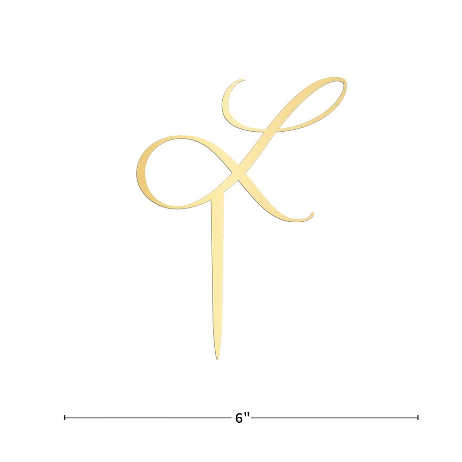 Personalized Acrylic Glitter Gold Letter L Cake Topper - Rustic Wedding, Anniversary & Engagement Party Decor - Custom Initials for Cakes, Cupcakes & Desserts