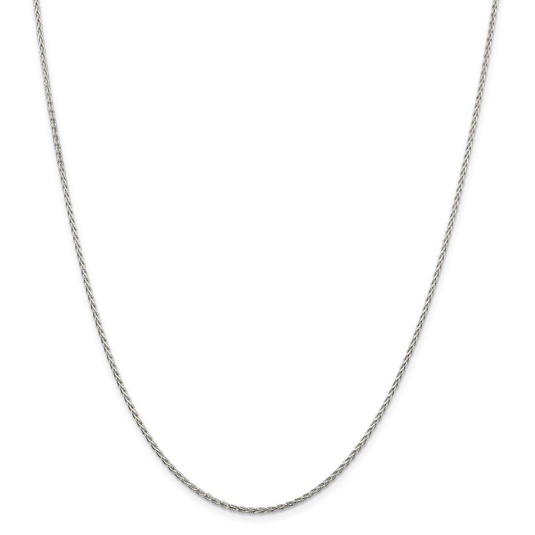 1.5mm 925 Sterling Silver Spiga Chain Necklace with 2 Inch Pendant - Wheat Charm Fine Jewelry for Women - Perfect Gift for Her, Birthday, Anniversary & Special Occasions