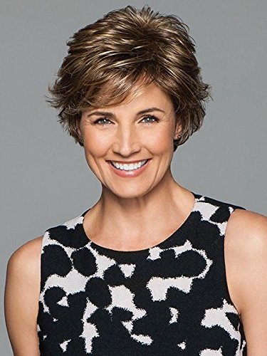 Gabor Wigs Short Textured Layers Spiky Cap Wig - Perk Avg Cap Style in Almond Mist Color (G14+) | Lightweight Capless Design with Wide Stretch & Thinner Lace | Perfect for Daily Wear, Cosplay & Hair Loss Solutions