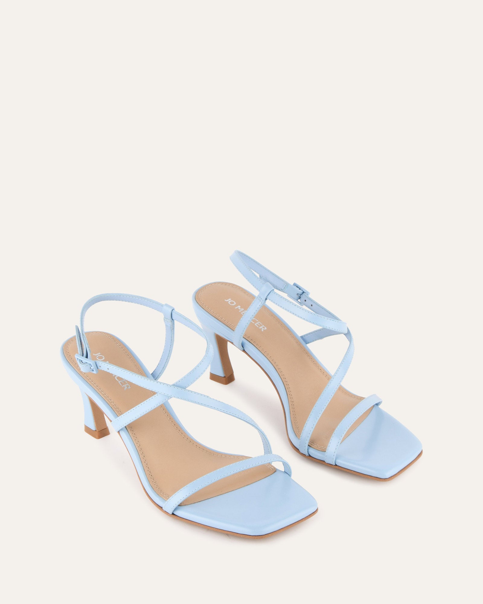 JOCKEY Women's High Heel Sandals - Sky Blue Genuine Leather Strappy Dress Shoes for Weddings, Parties & Evening Outings