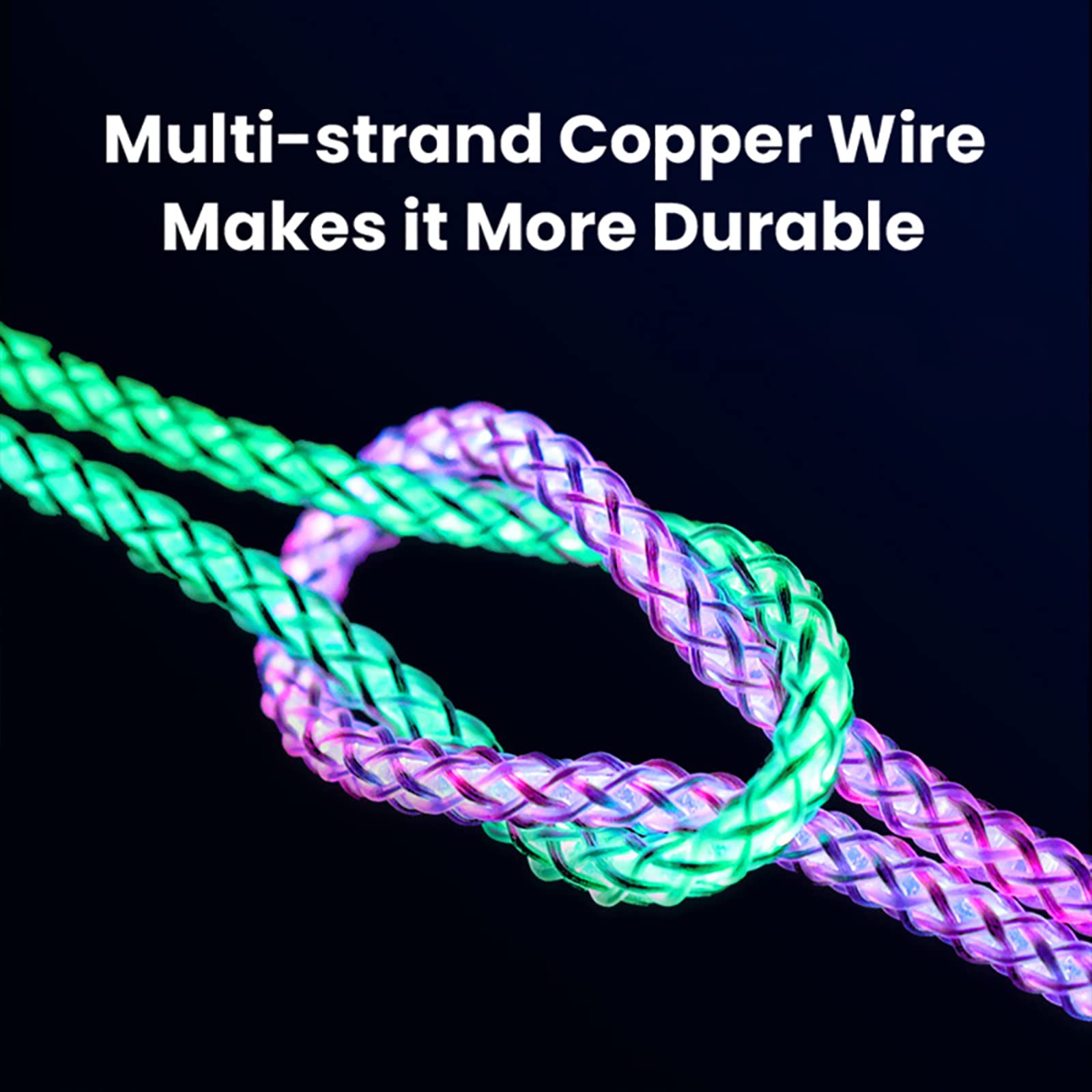 USB A to USB C Fast Charging Cable 66W with RGB LED Breathing Light - 3.3ft/1m - Compatible with Samsung Galaxy S24/S23/S22/S21, Honor X6a, Redmi A2 - Perfect for Car Charging, Night Use & Gaming Setups