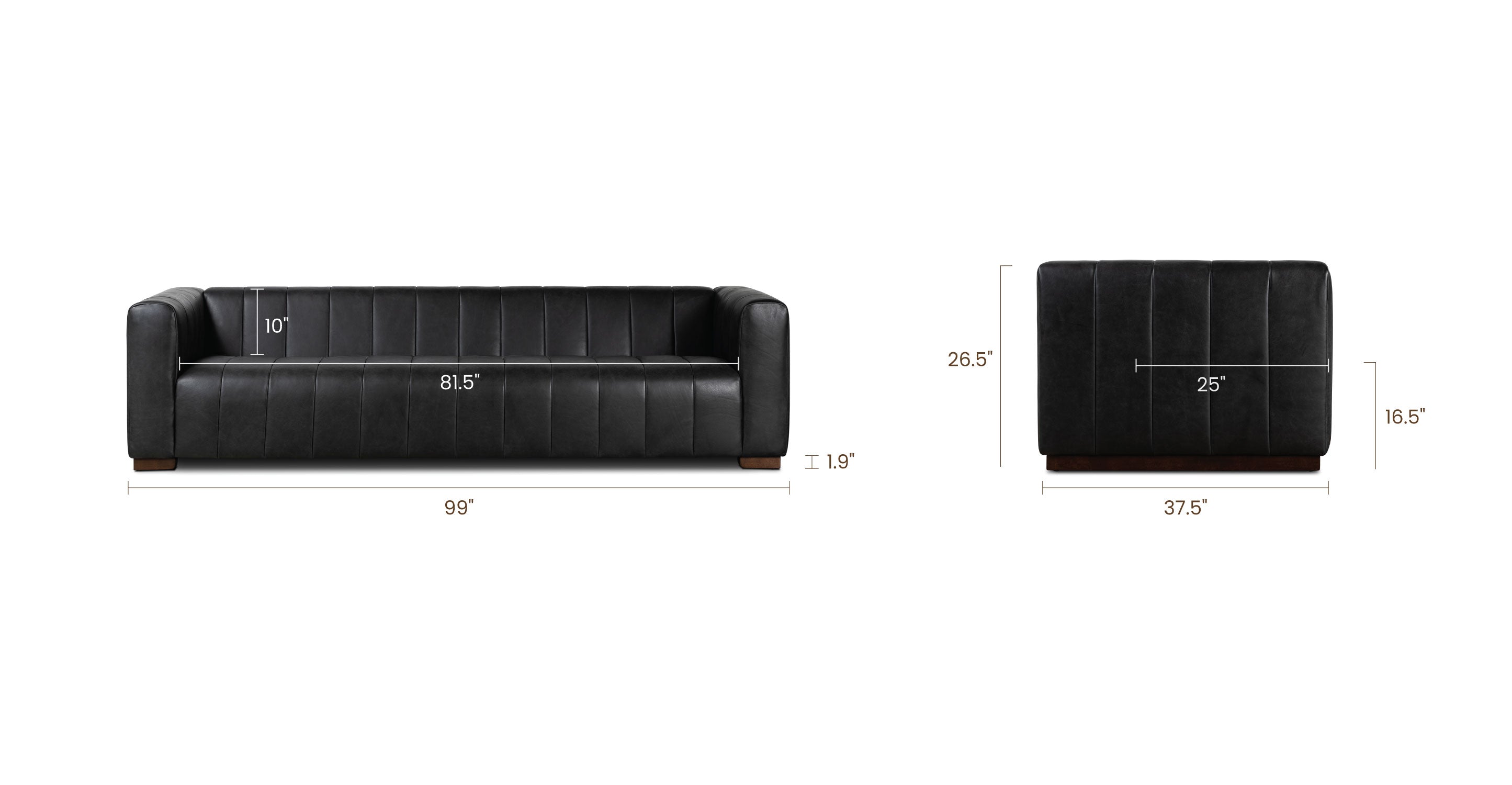 Canale 86 Sofa - Modern Comfortable Living Room Couch for Small Spaces, Apartments & Cozy Home Decor