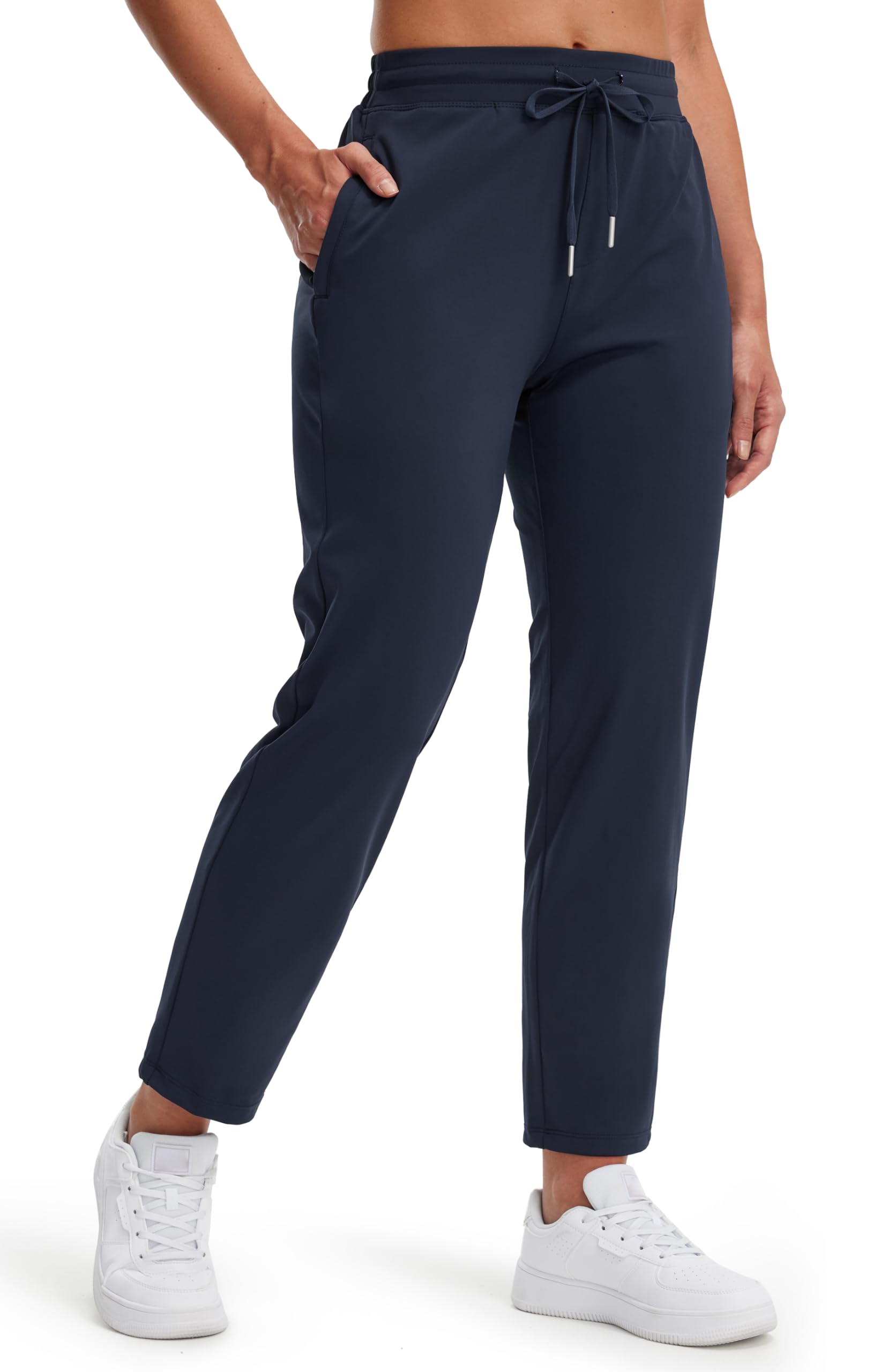 Libin Women's 4-Way Stretch Golf Pants - 7/8 Length Ankle Joggers with Zipper Pockets - Yoga, Athletic & Workout Sweatpants - Perfect for Golf, Running, Gym & Casual Wear