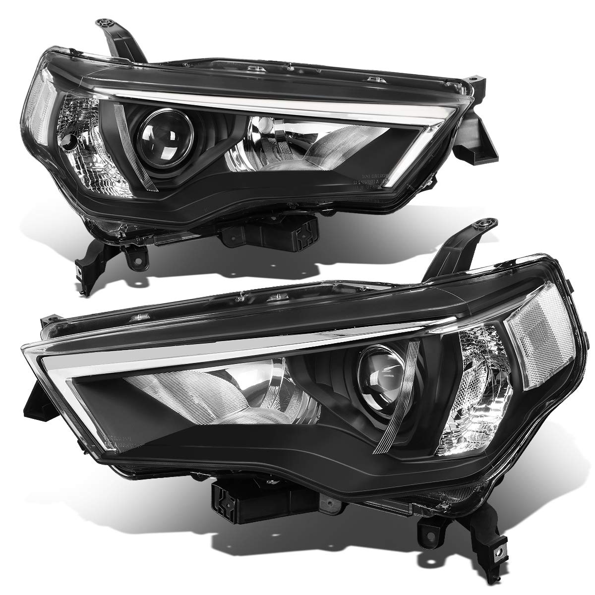 Chrome Housing Clear Corner Projector Headlights Assembly - Left & Right Lamps for Toyota 4Runner 2014-2020 | Enhanced Visibility & Style Upgrade for Night Driving & Off-Road Adventures