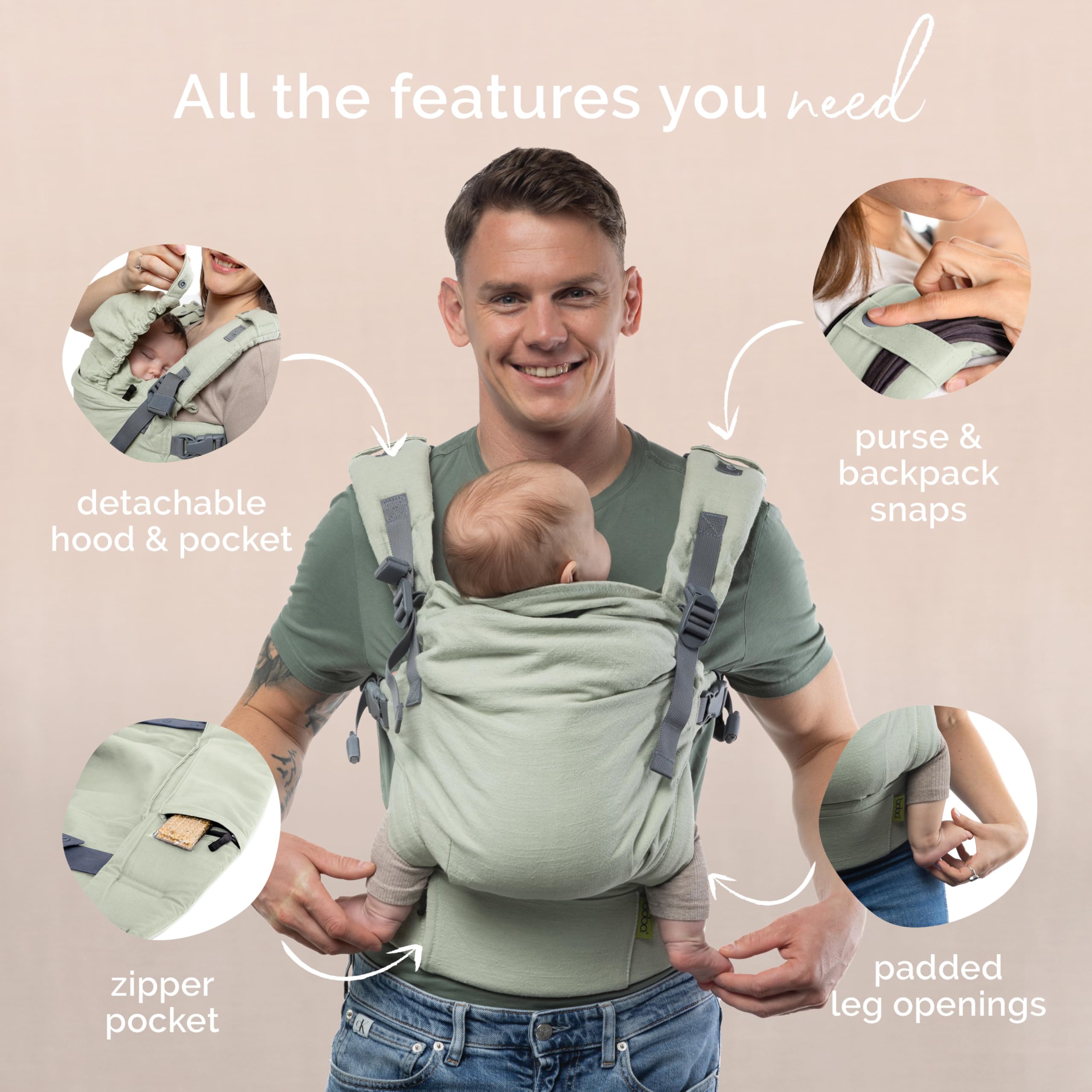 Premium Boba X Baby Carrier - Soft Linen Willow Wrap for Newborns & Toddlers - Ergonomic, Hands-Free Baby Wearing - Perfect for Hiking, Shopping & Daily Parenting