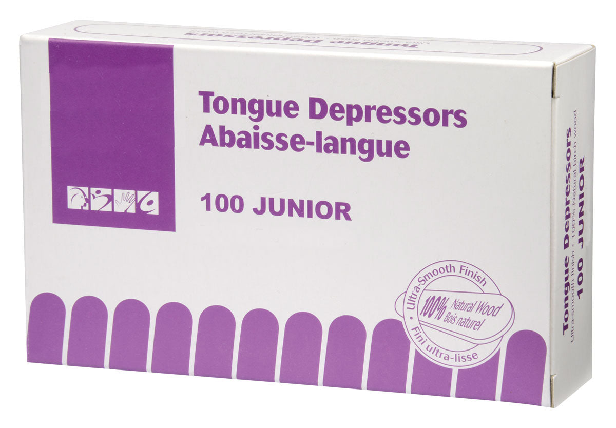 Junior Tongue Depressors 1.6 x 14 cm - Pack of 100 - Medical Wooden Sticks for Doctors, Nurses & First Aid Kits - Perfect for Throat Exams, Crafts & DIY Projects